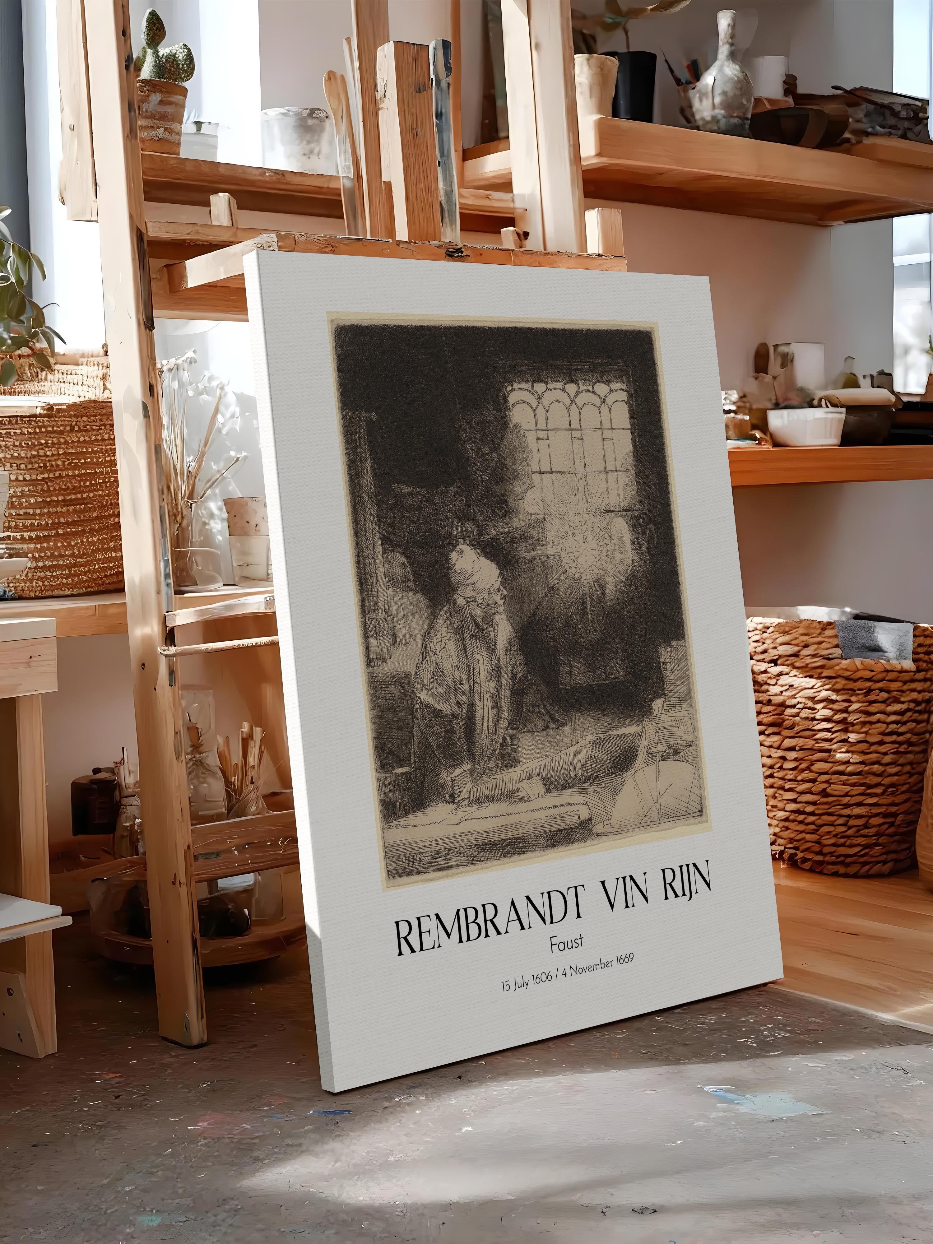 Rembrandt Vin Rijn - Faust, Kanvas Tablo, Sanat Serisi NO:112389