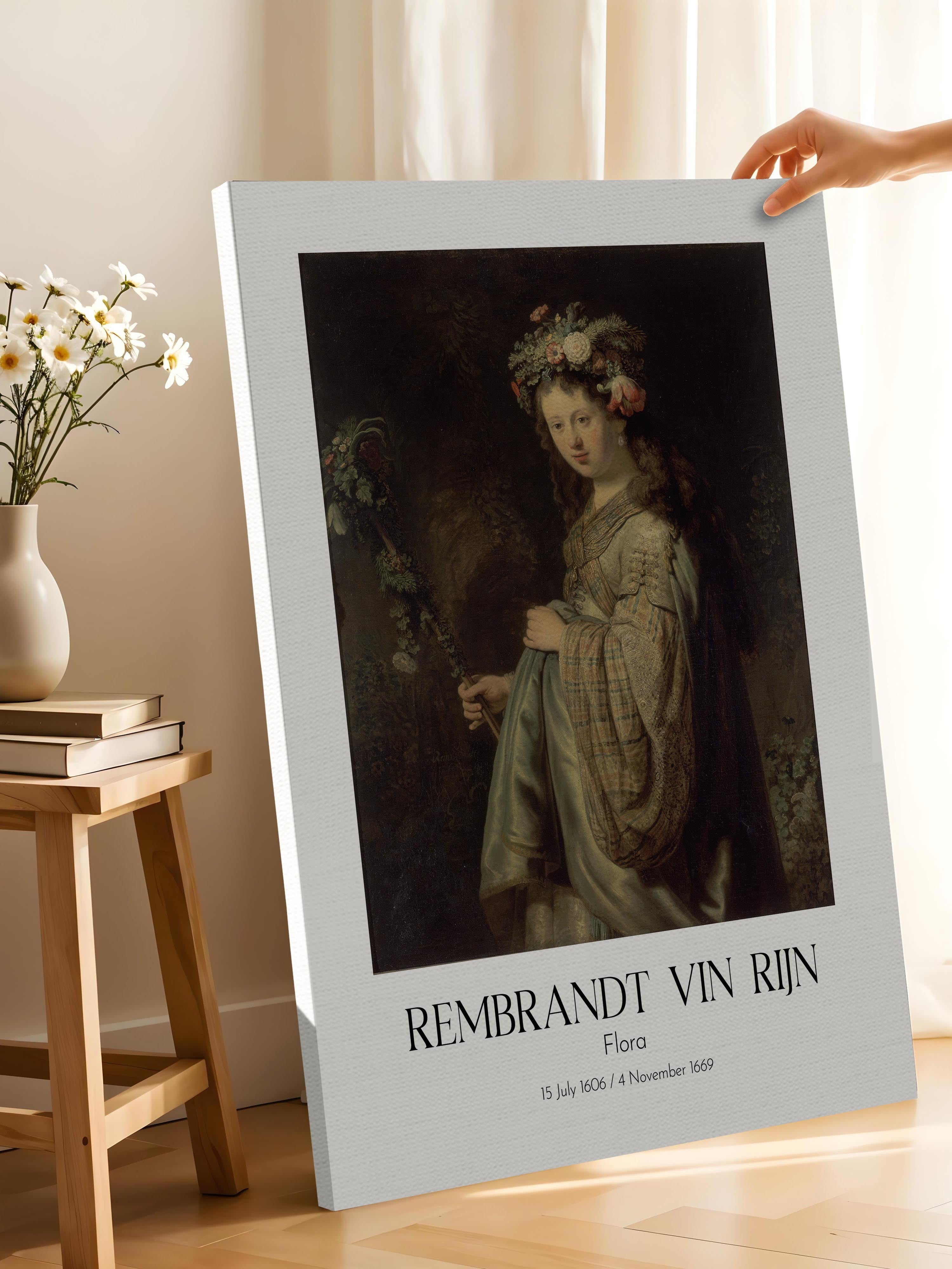 Rembrandt Vin Rijn - Flora, Kanvas Tablo, Sanat Serisi NO:112390