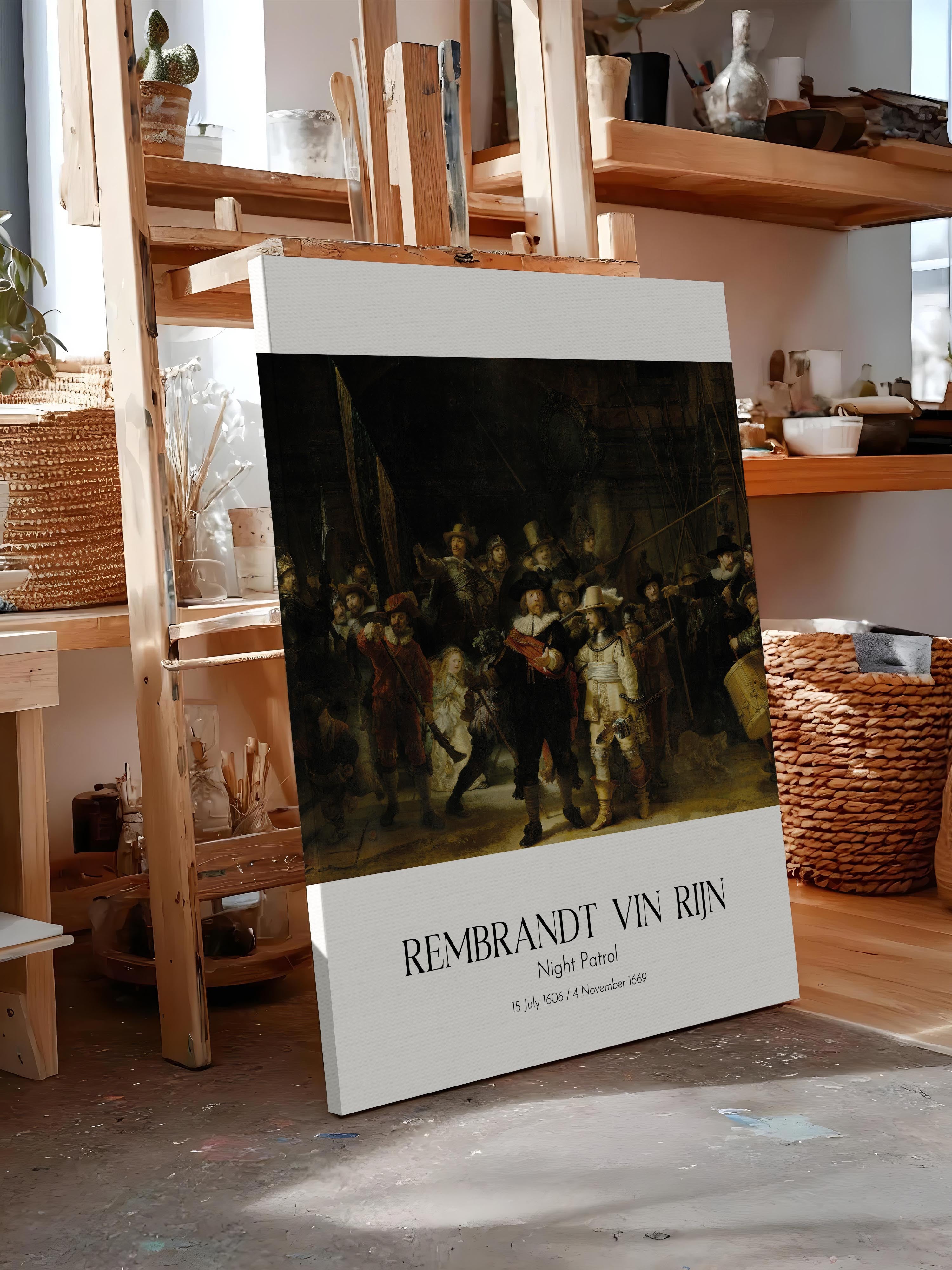 Rembrandt Vin Rijn - Gece Devriyesi, Kanvas Tablo, Sanat Serisi NO:112391