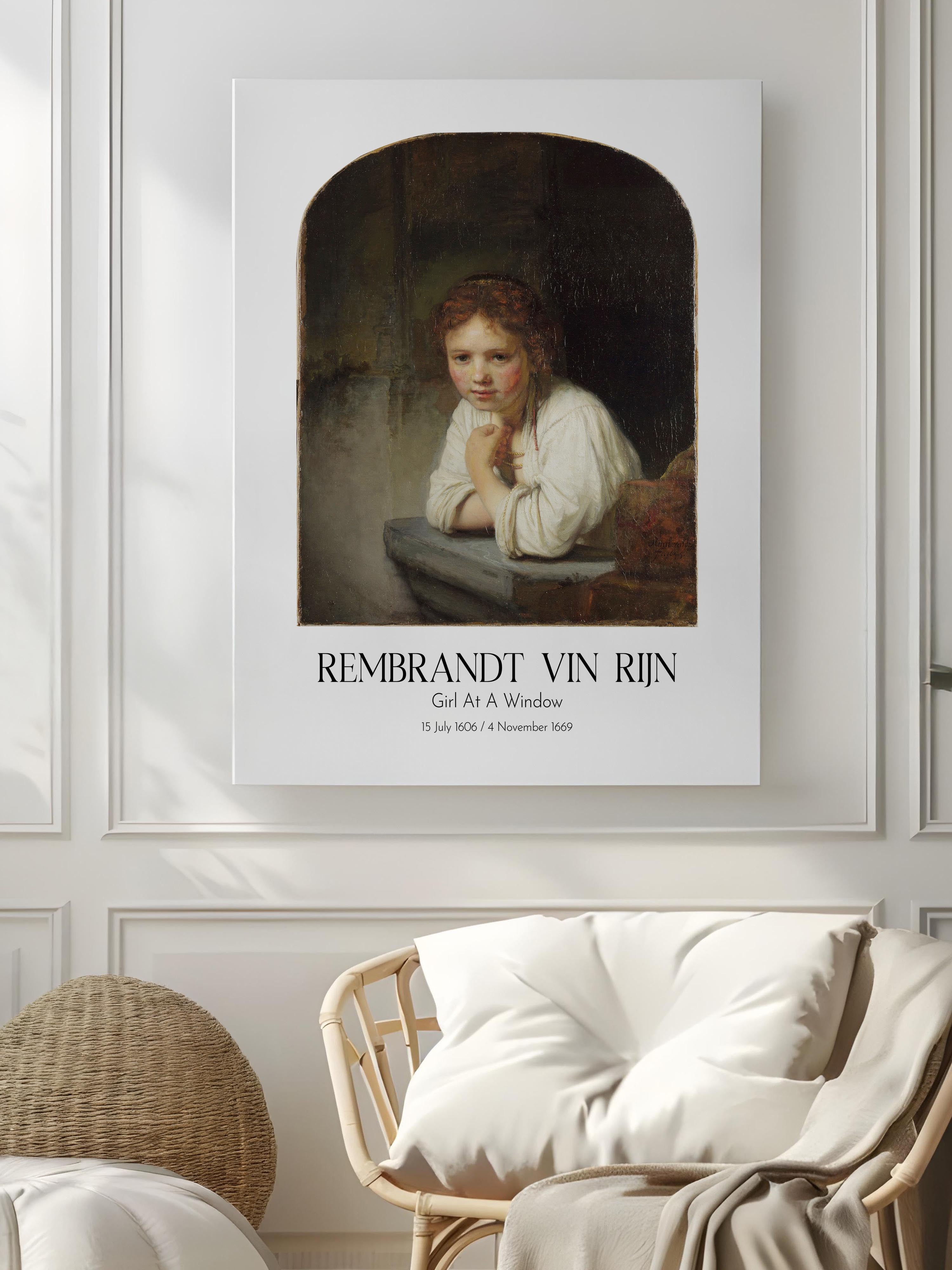 Rembrandt Vin Rijn - Girl At A Window, Kanvas Tablo, Sanat Serisi NO:112392