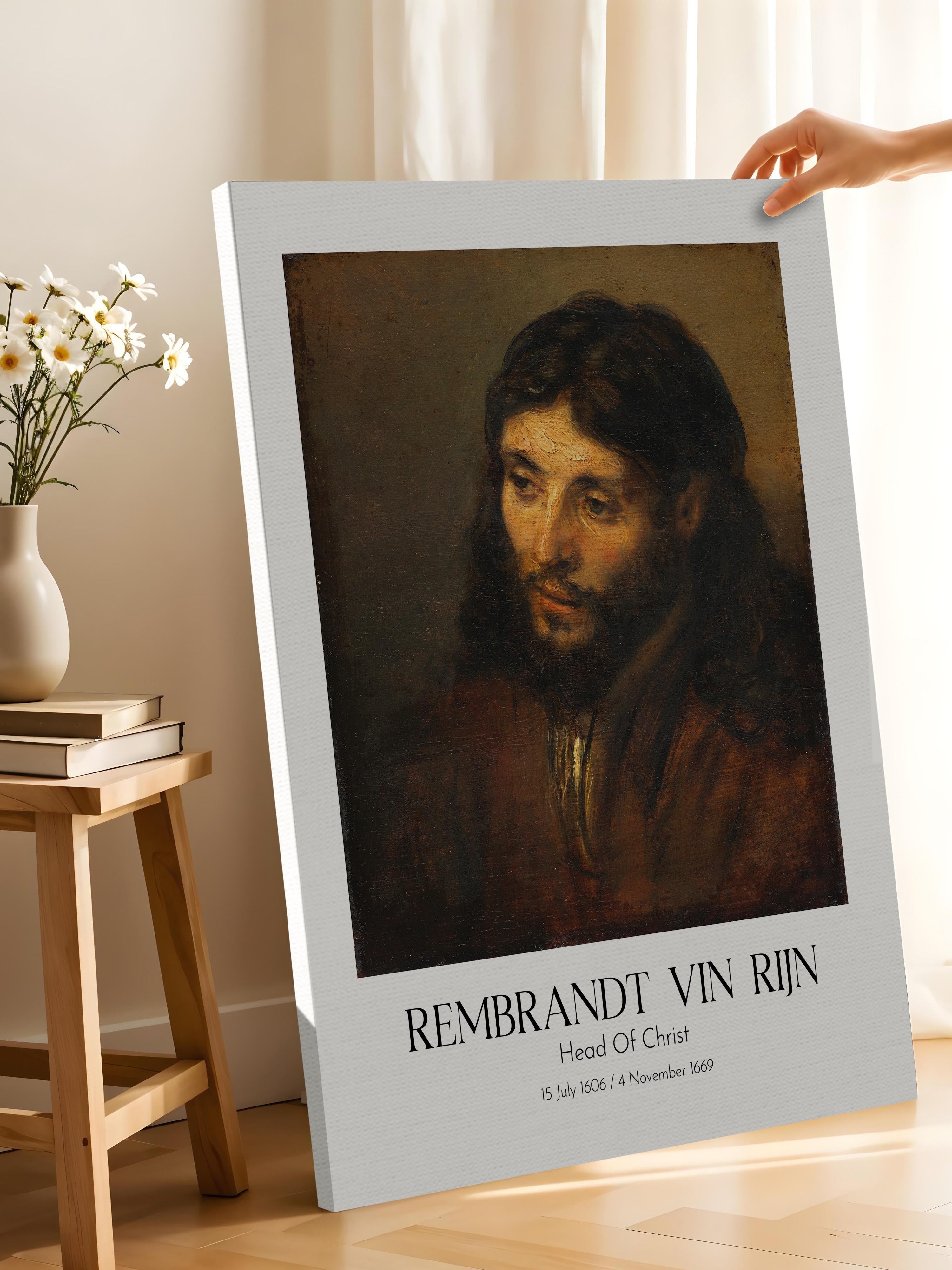 Rembrandt Vin Rijn - Head Of Christ, Kanvas Tablo, Sanat Serisi NO:112393