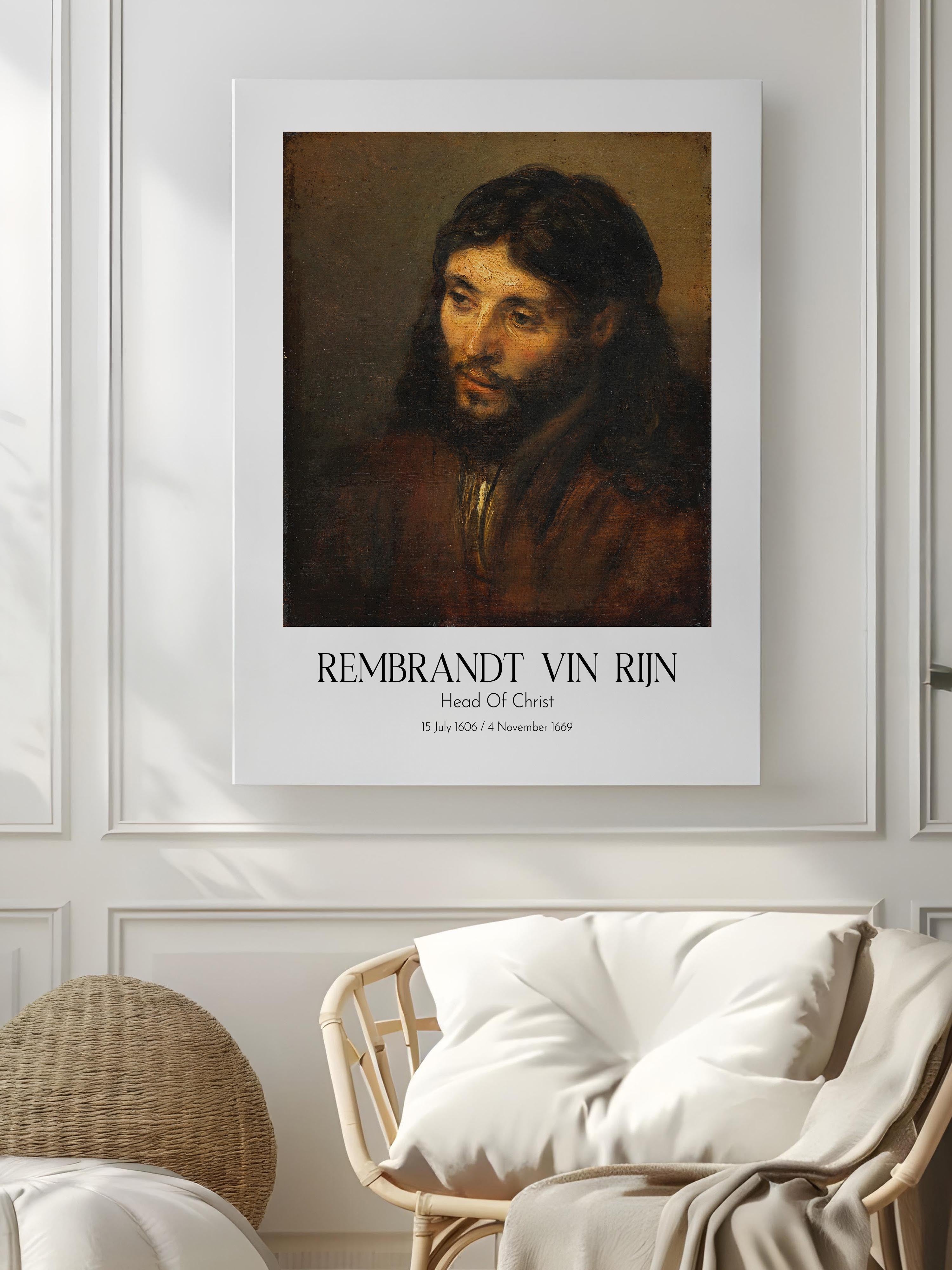 Rembrandt Vin Rijn - Head Of Christ, Kanvas Tablo, Sanat Serisi NO:112393