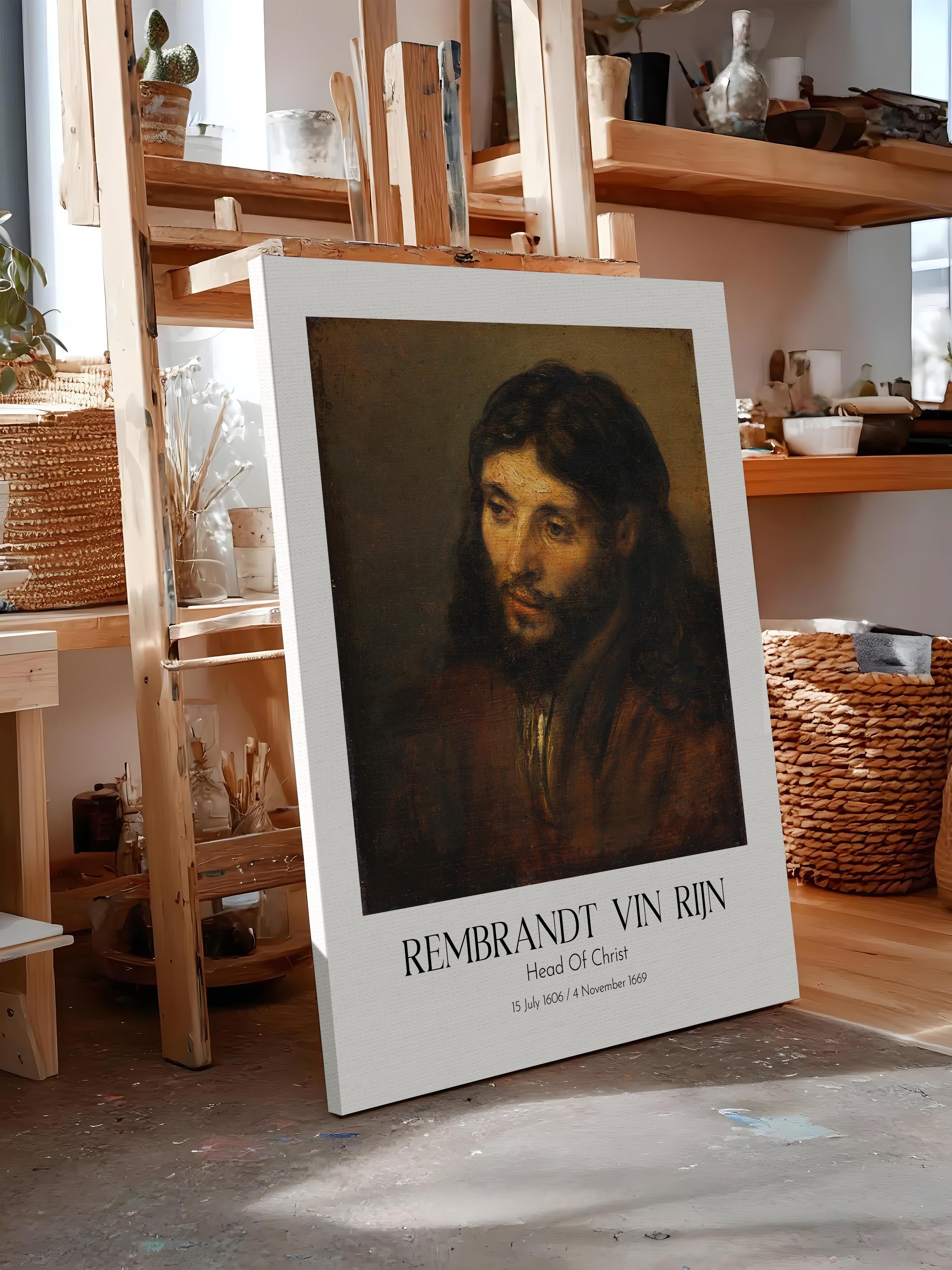 Rembrandt Vin Rijn - Head Of Christ, Kanvas Tablo, Sanat Serisi NO:112393