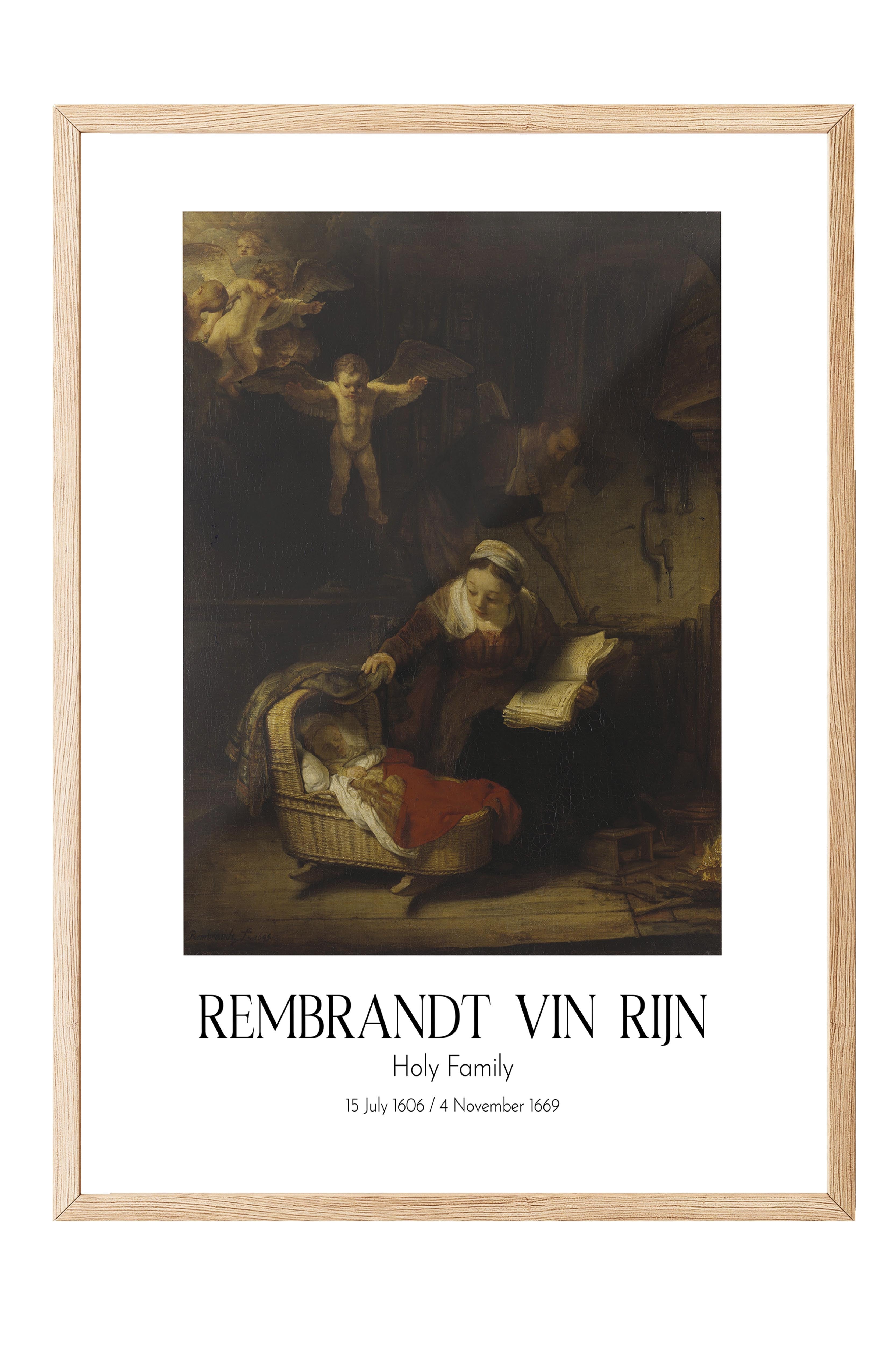 Rembrandt Vin Rijn - Holy Family, Ahşap Çerçeveli Tablo, Sanat Serisi NO:112394