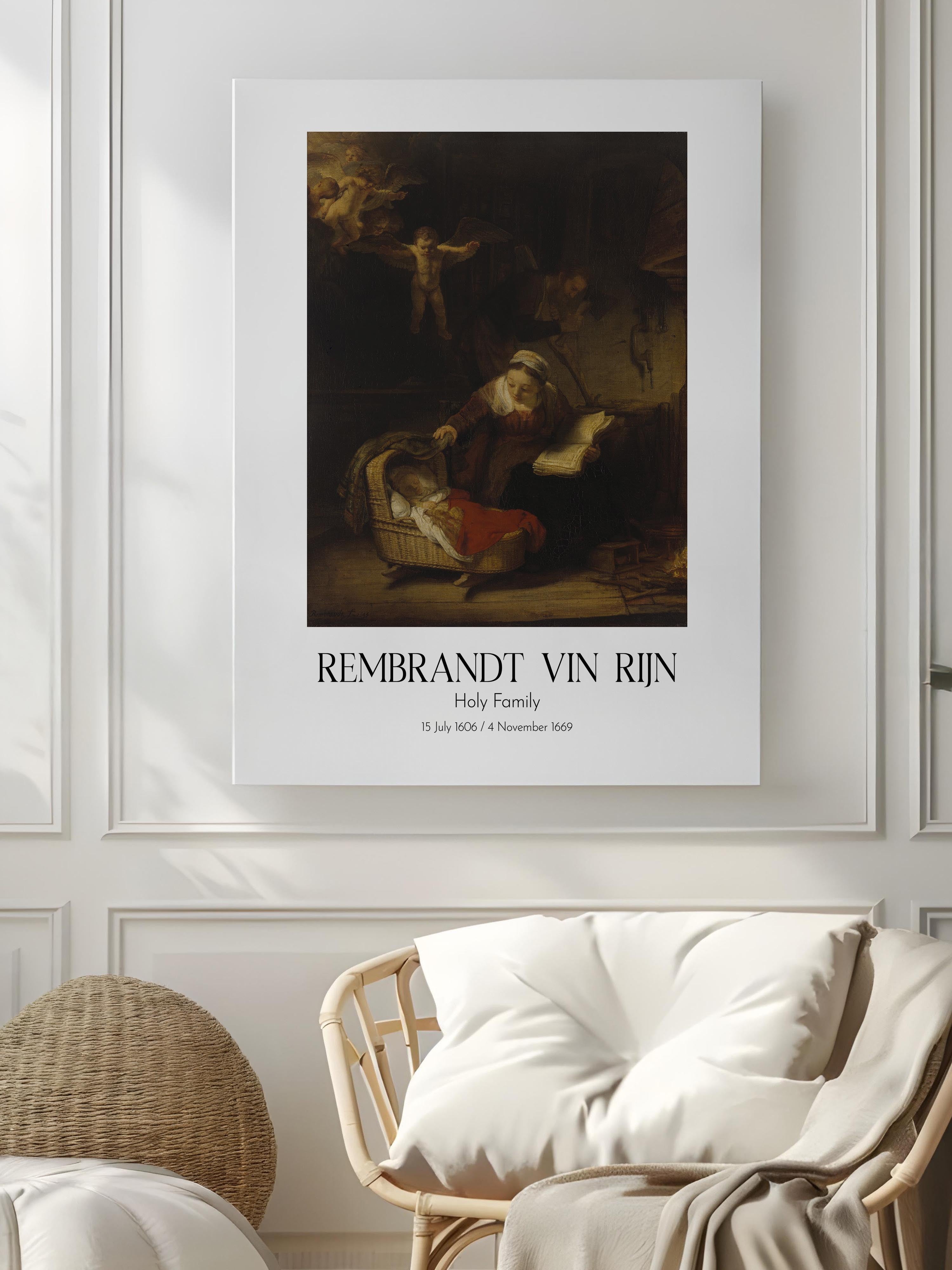 Rembrandt Vin Rijn - Holy Family, Kanvas Tablo, Sanat Serisi NO:112394