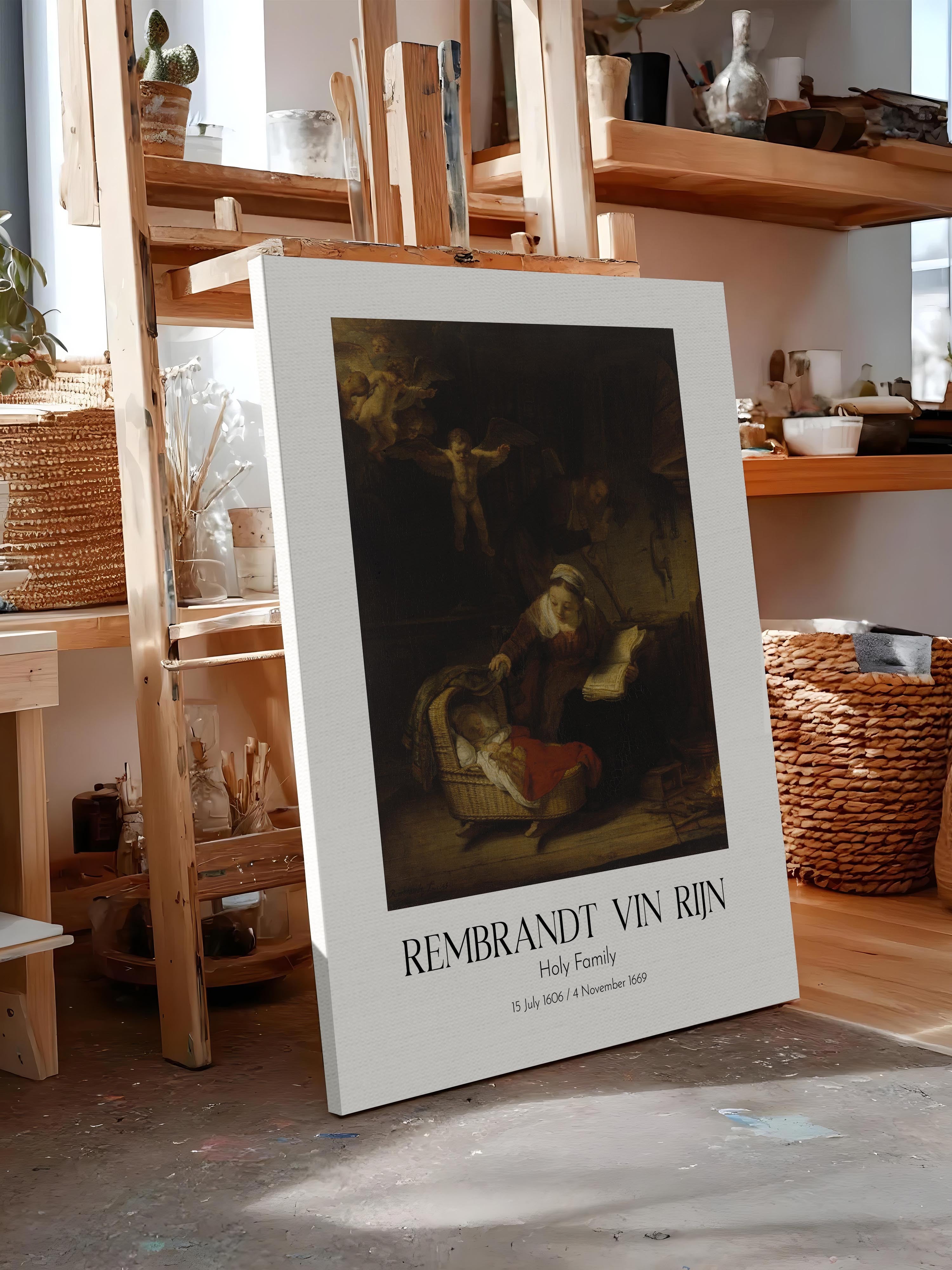 Rembrandt Vin Rijn - Holy Family, Kanvas Tablo, Sanat Serisi NO:112394