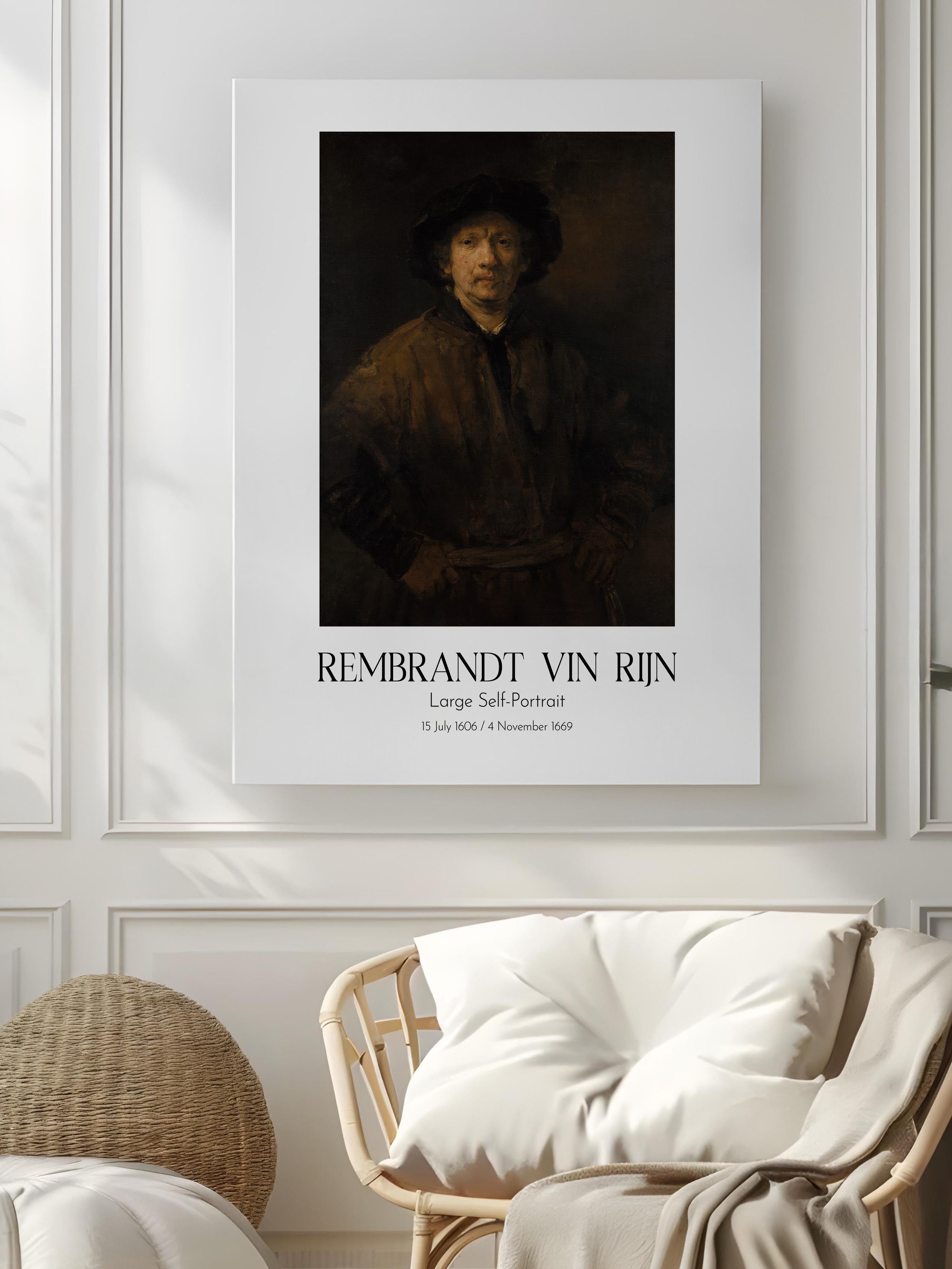 Rembrandt Vin Rijn - Large Self-Portrait, Kanvas Tablo, Sanat Serisi NO:112397