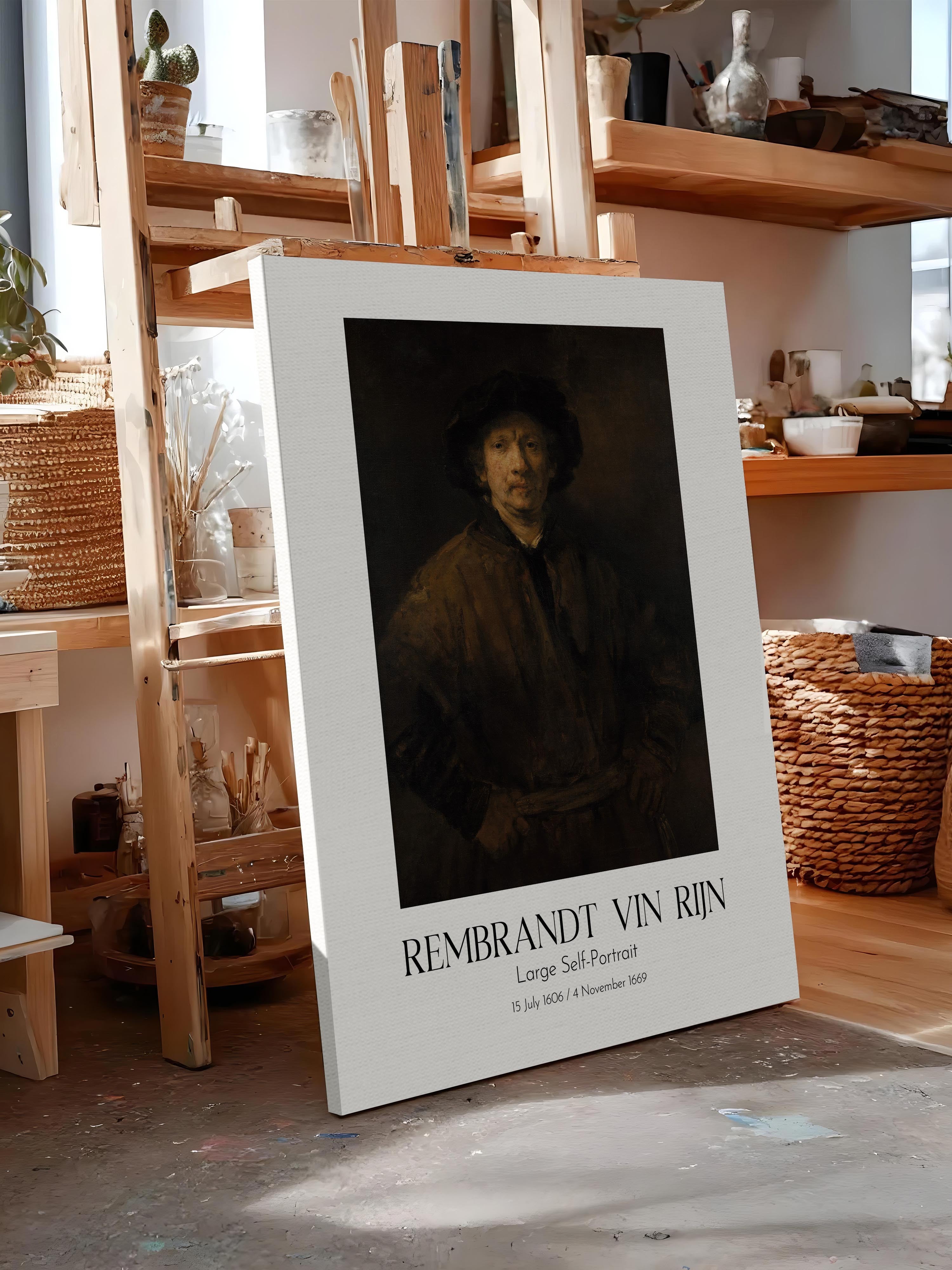 Rembrandt Vin Rijn - Large Self-Portrait, Kanvas Tablo, Sanat Serisi NO:112397