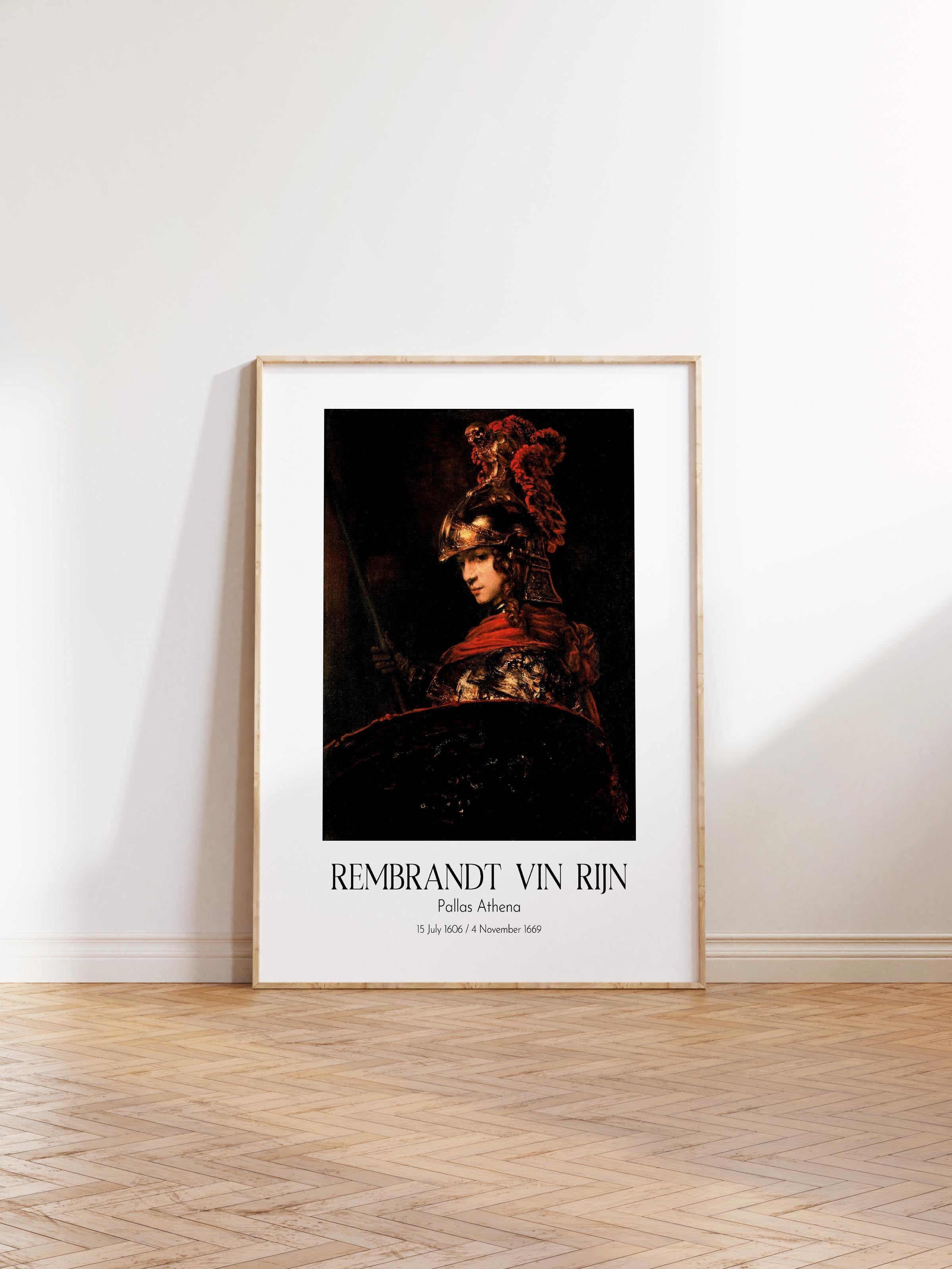 Rembrandt Vin Rijn - Pallas Athena, Ahşap Çerçeveli Tablo, Sanat Serisi NO:112398