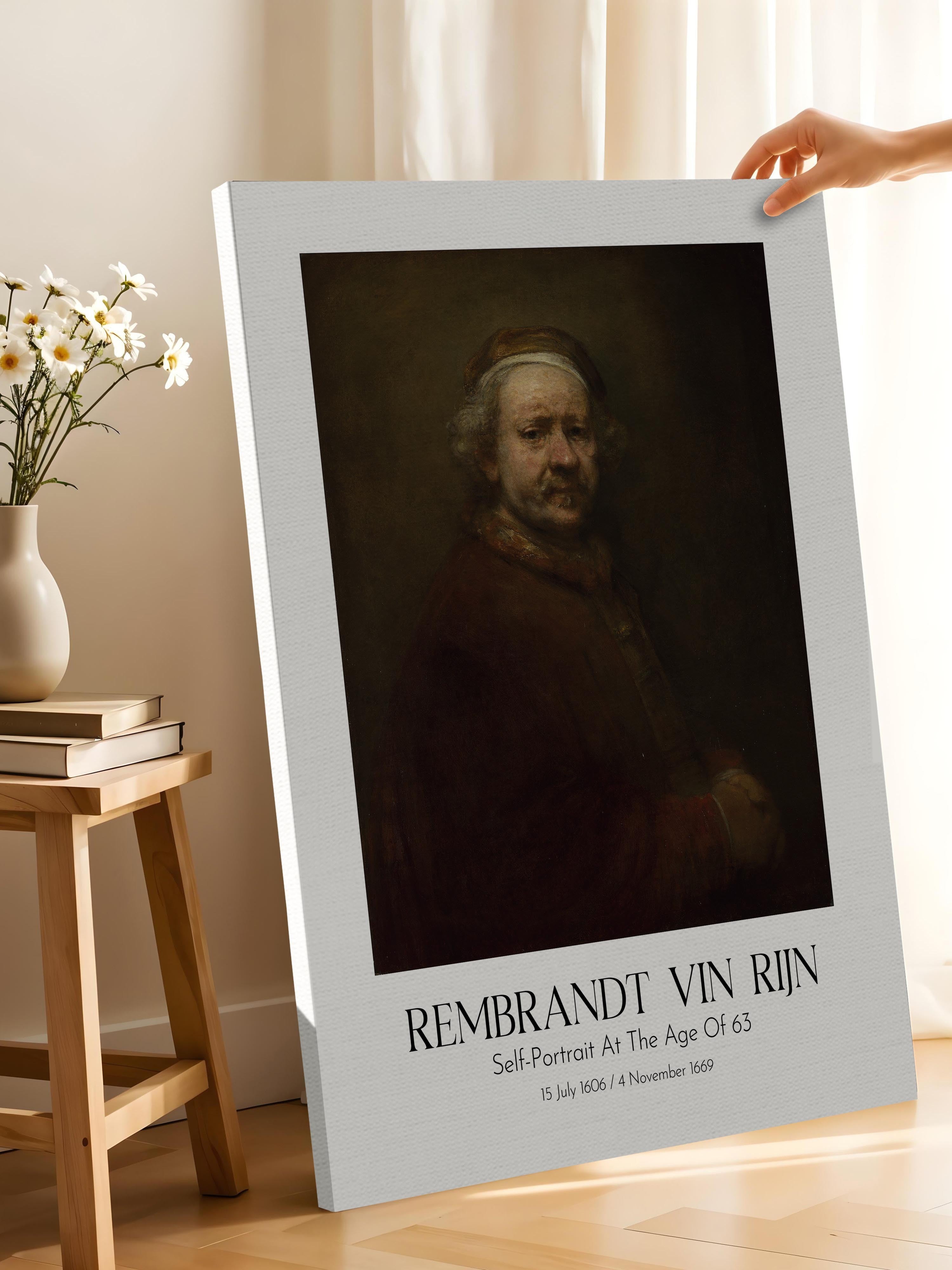 Rembrandt Vin Rijn - Self-Portrait At The Age Of 63, Kanvas Tablo, Sanat Serisi NO:112381