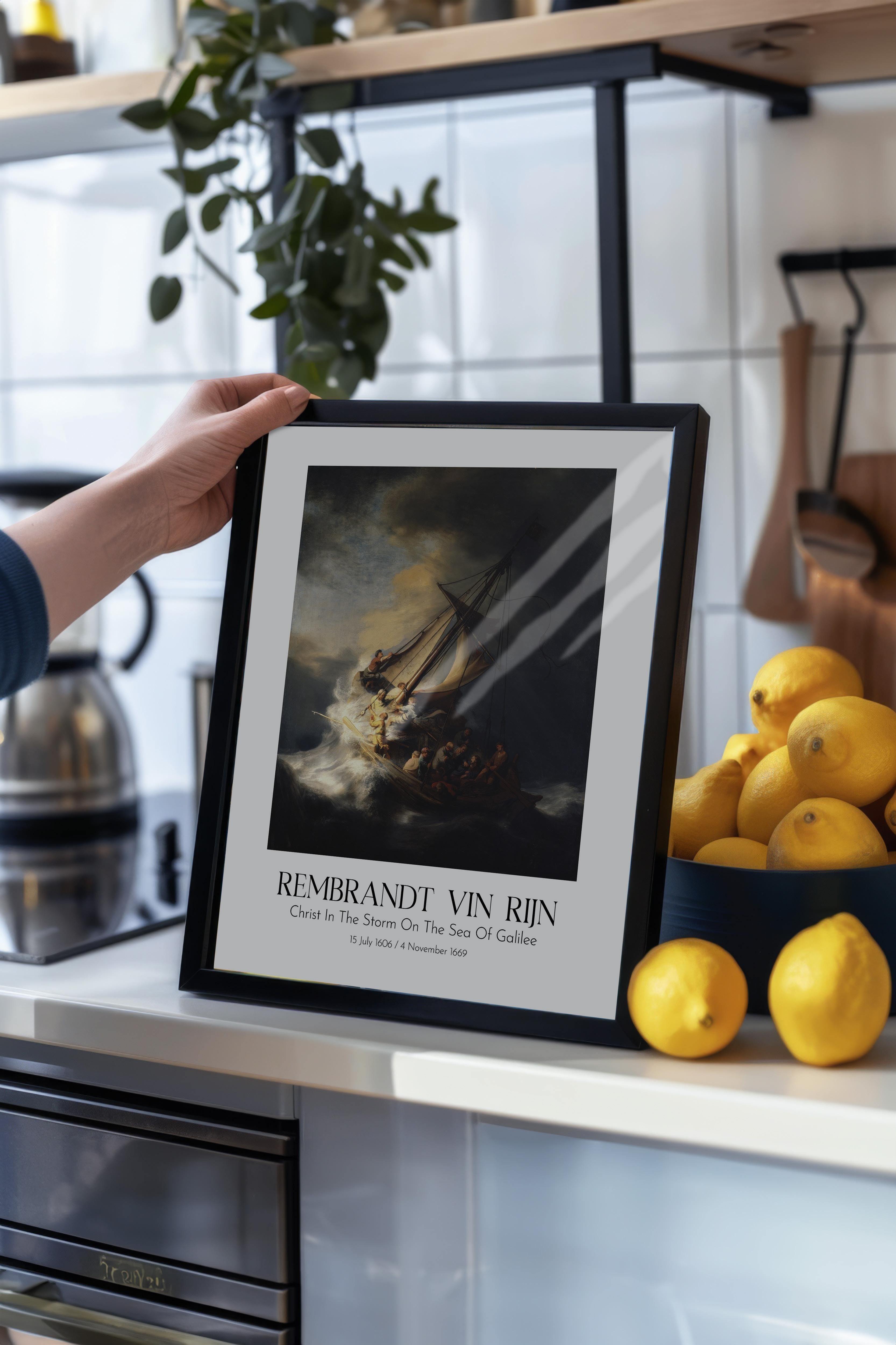 Rembrandt Vin Rijn, Siyah Çerçeveli Tablo, Sanat Serisi NO:112387
