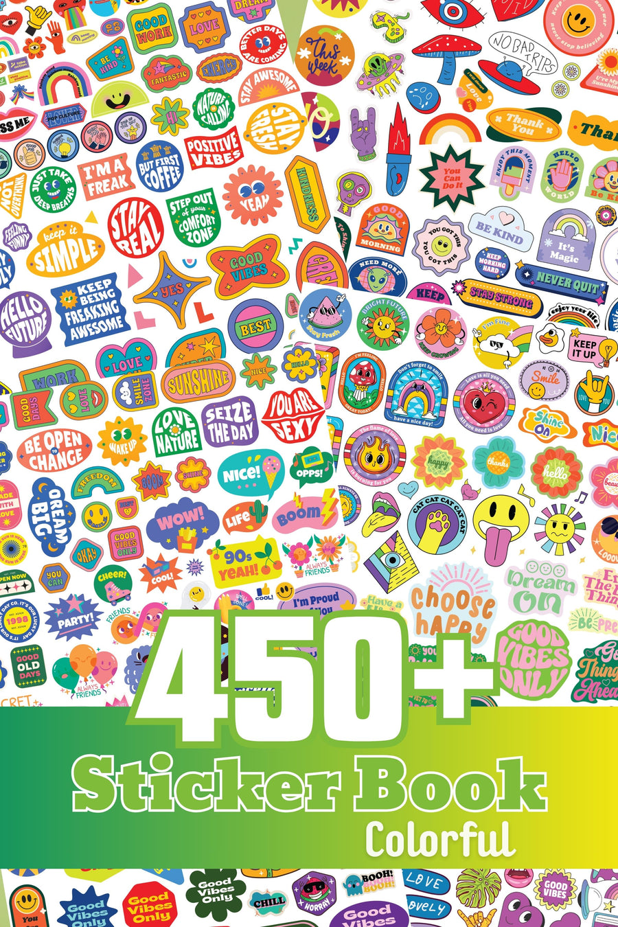 Renkli Etiket Seti, 450 Adet Renkli Etiket, Sticker Book, Sticker Defteri, Bullet Journal, Günlük