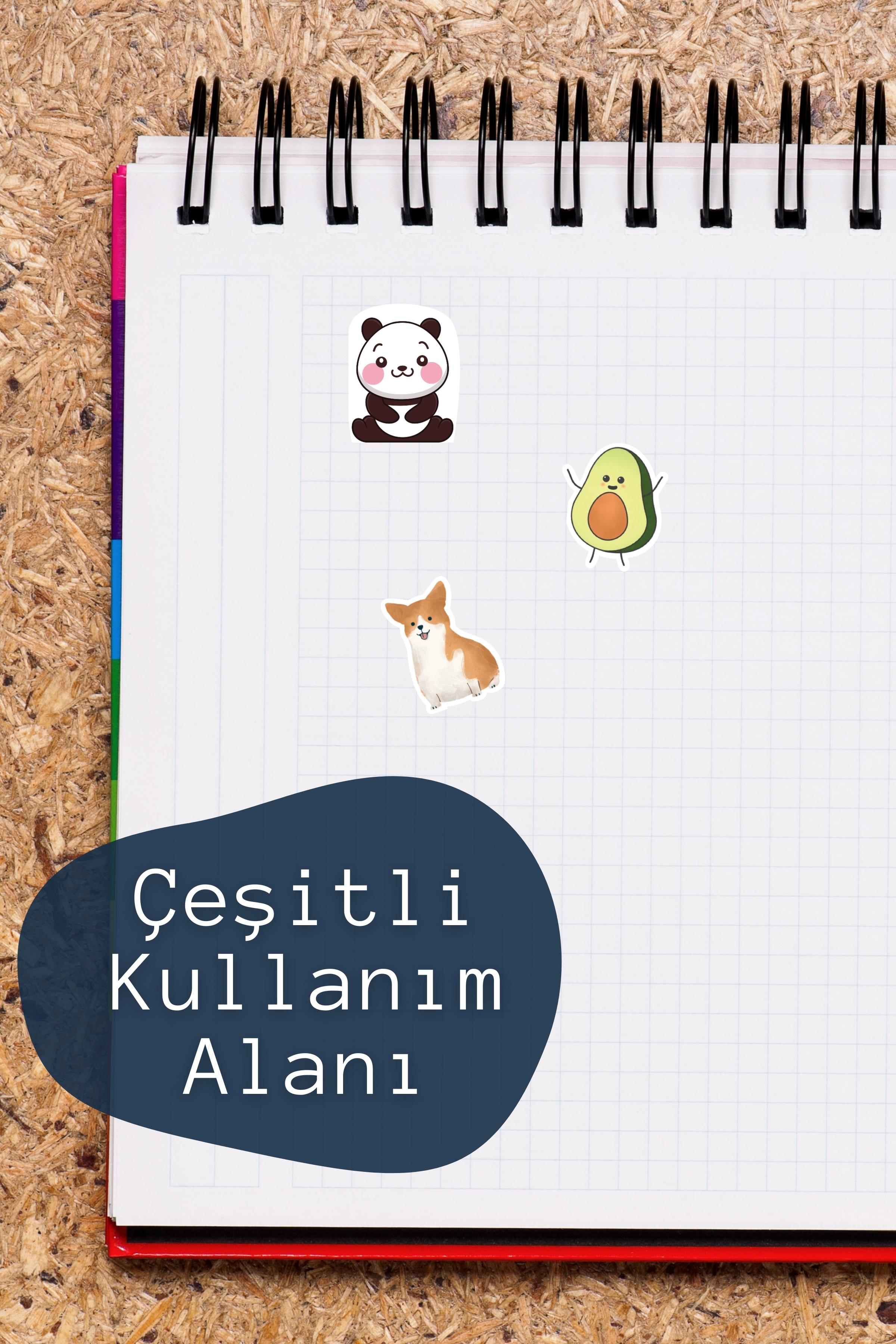 Renkli Kawaii Etiket Seti, Büyük Boy, 19 Adet Su Geçirmez, Sticker Seti, Laptop, Telefon, Valiz Uyumlu
