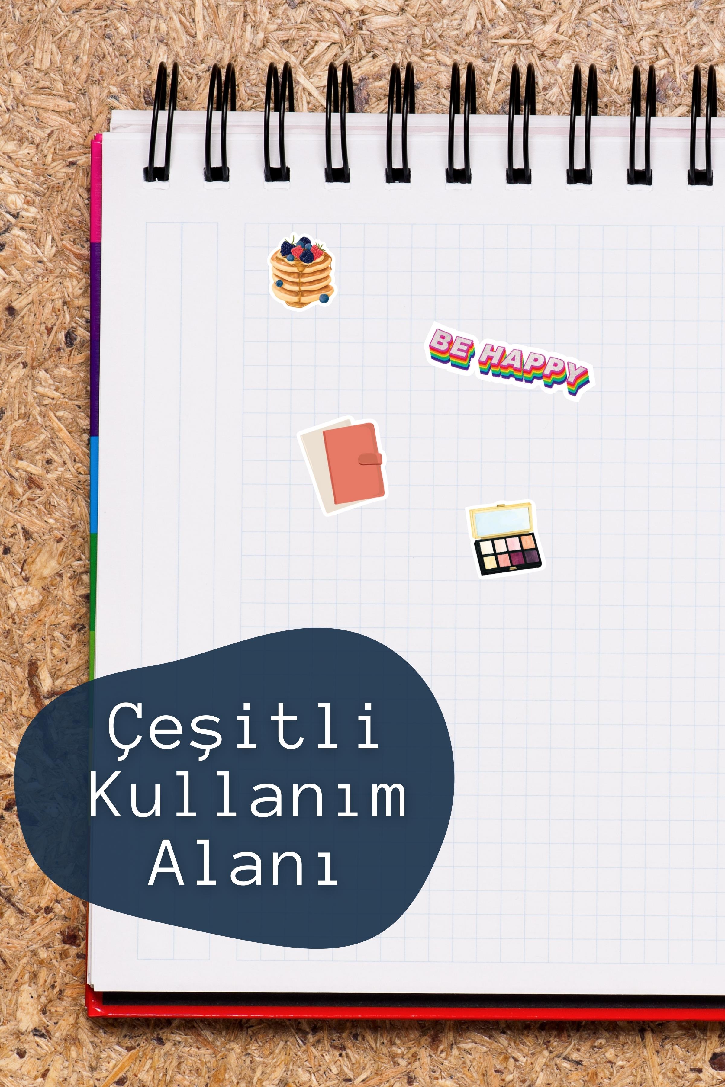 Renkli Yazlık Etiket Seti, Büyük Boy, 21 Adet Su Geçirmez, Sticker Seti, Laptop, Telefon, Valiz Uyumlu