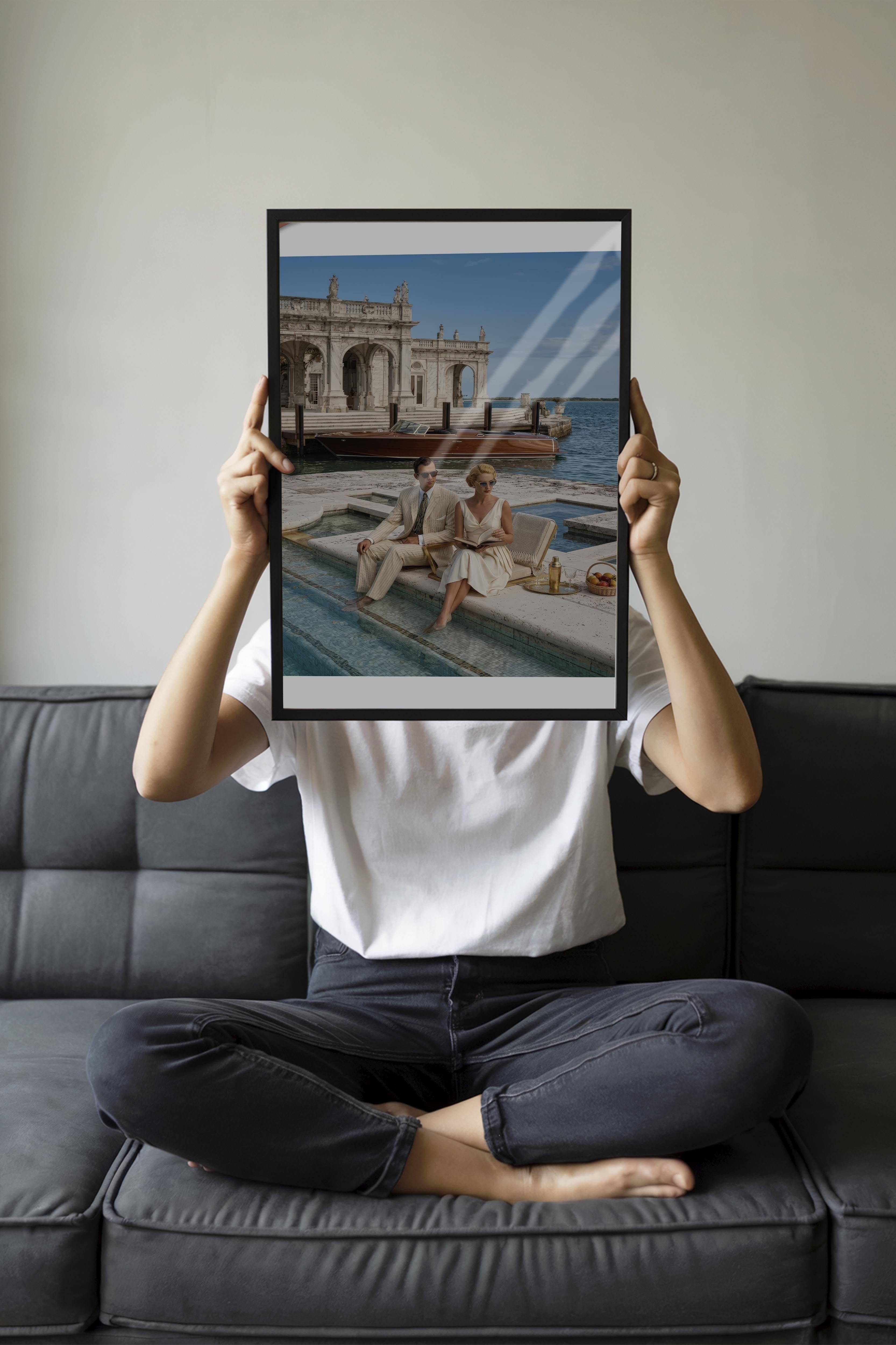 Retro Tatil Posteri, Siyah Çerçeveli Poster, Old Money Serisi, NO:113196