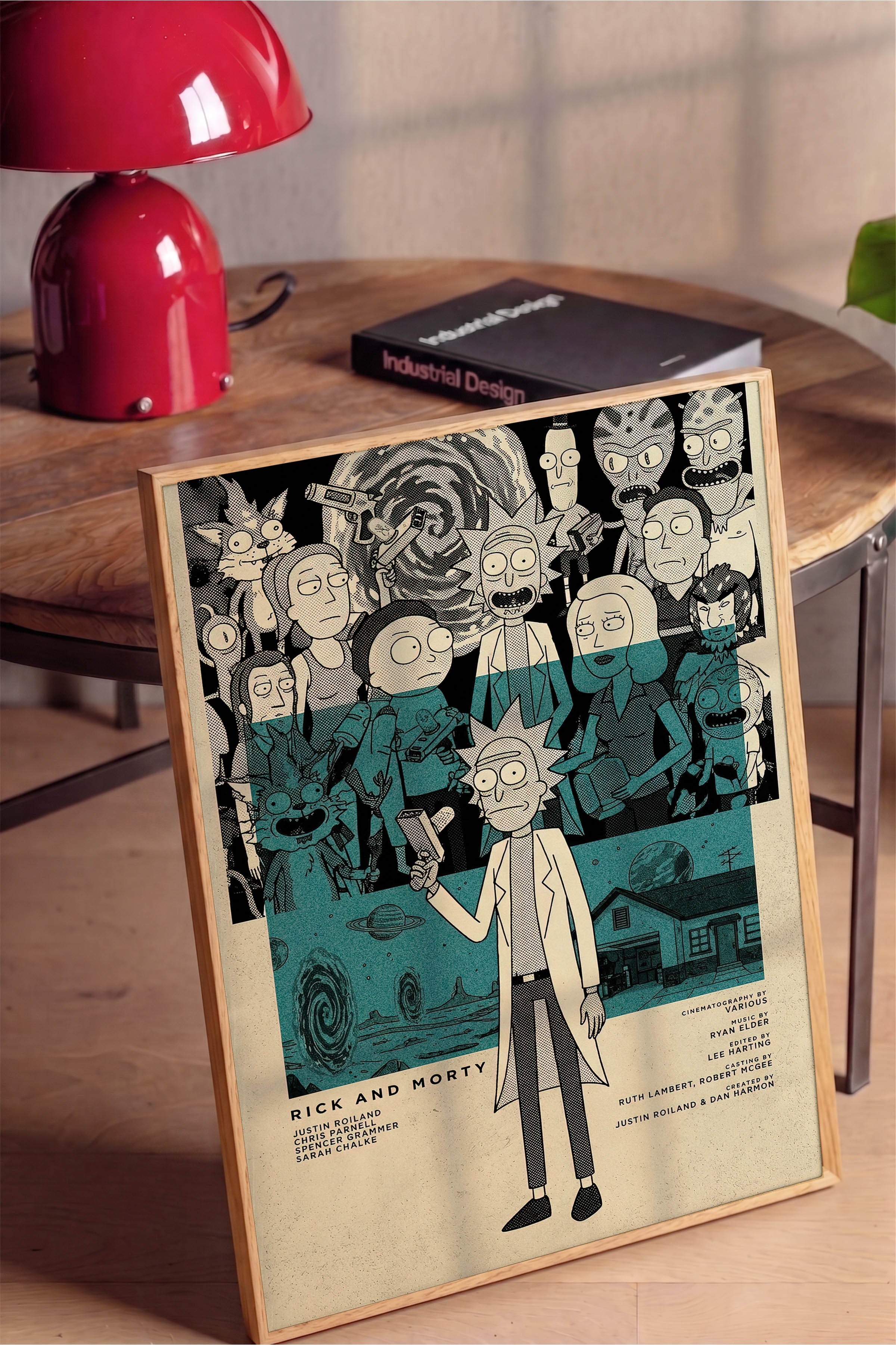 Rick and Morty Ahşap Çerçeveli Poster, Sinema ve Dizi Tablo, Film Dizi Afişleri NO:112799