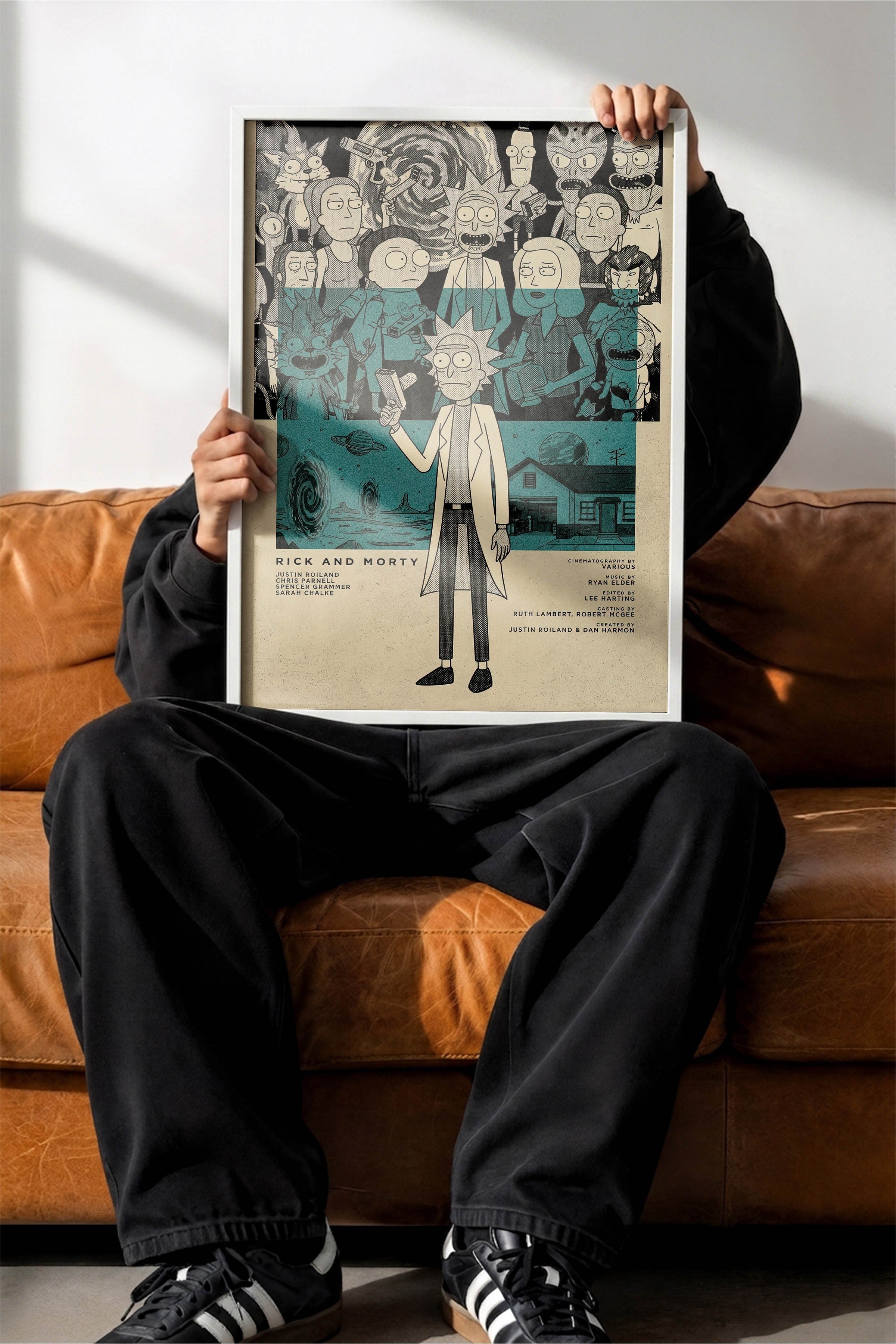 Rick and Morty Beyaz Çerçeveli Poster, Sinema ve Dizi Tablo, Film Dizi Afişleri NO:112799