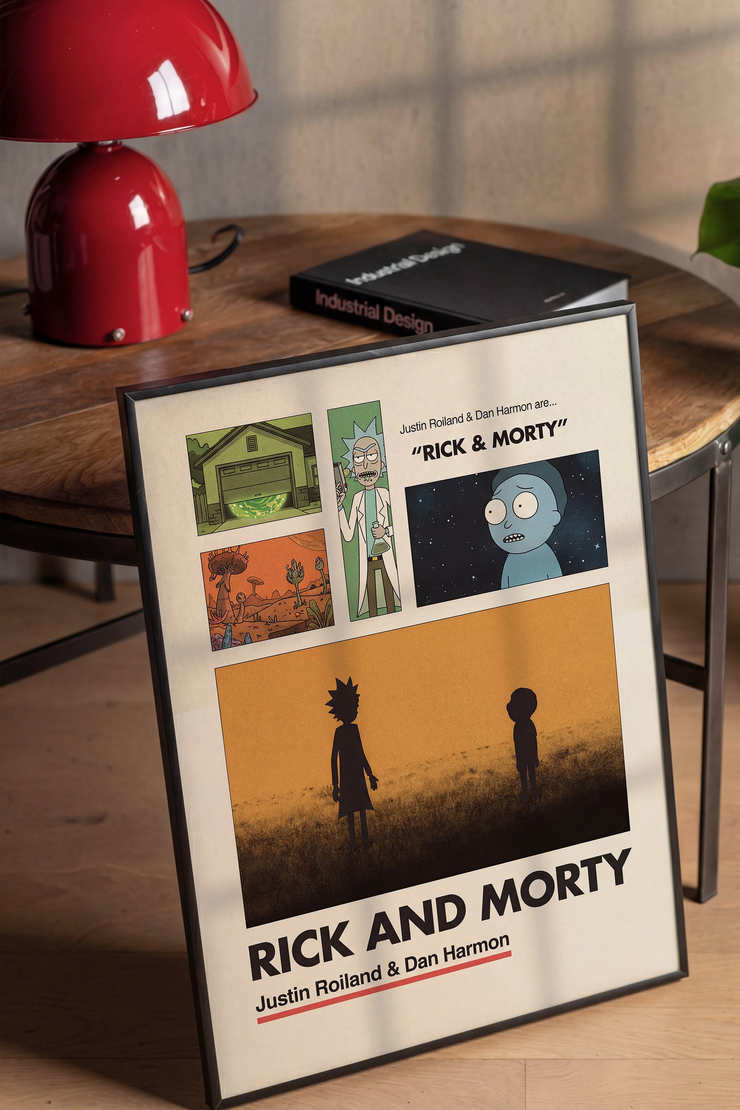 Rick and Morty Siyah Çerçeveli Poster, Sinema ve Dizi Tablo, Film Dizi Afişleri NO:112925