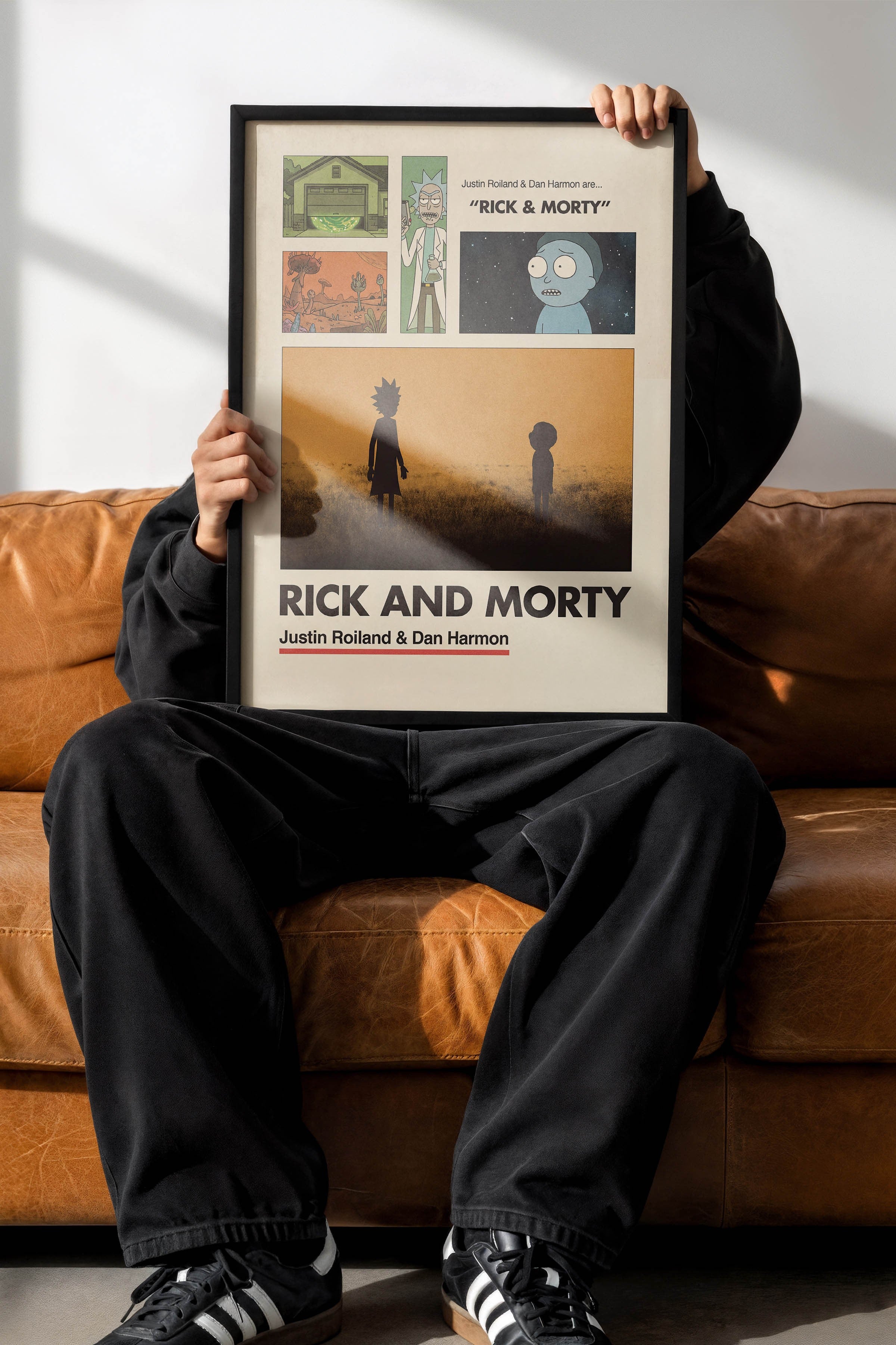 Rick and Morty Siyah Çerçeveli Poster, Sinema ve Dizi Tablo, Film Dizi Afişleri NO:112925