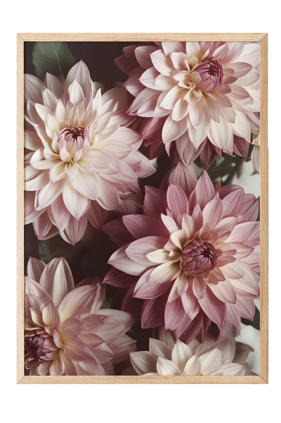 Farklı Tonlarda Pastel Çiçekler Poster – Ahşap Çerçeveli Tablo