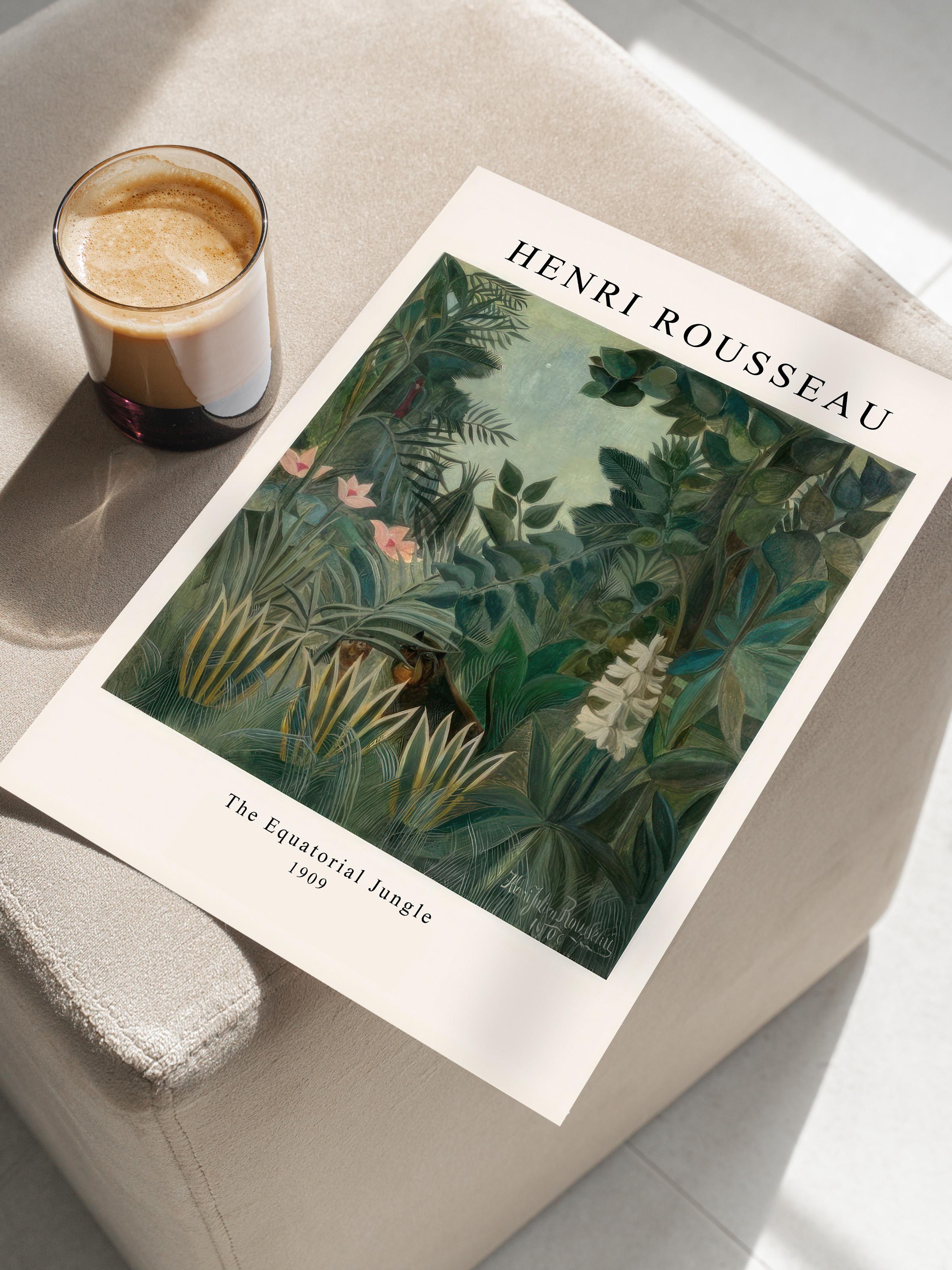 Rousseau - The Equatorial Jungle Poster, Dikey Duvar Tablosu Comfort Serisi NO:108498