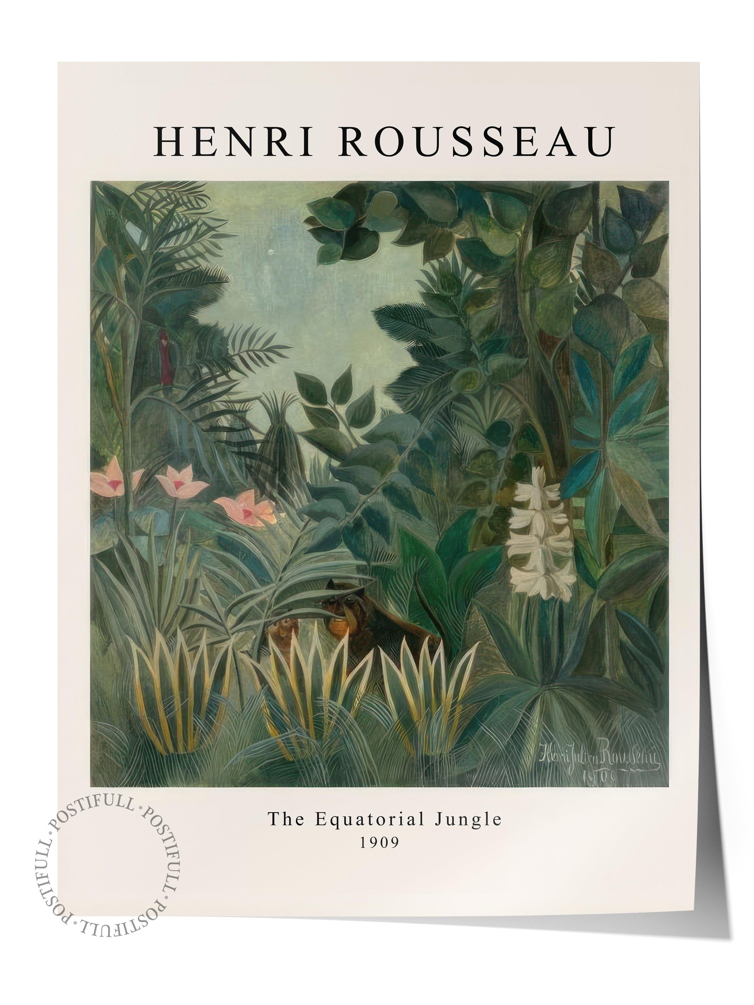 Rousseau - The Equatorial Jungle Poster, Dikey Duvar Tablosu Comfort Serisi NO:108498