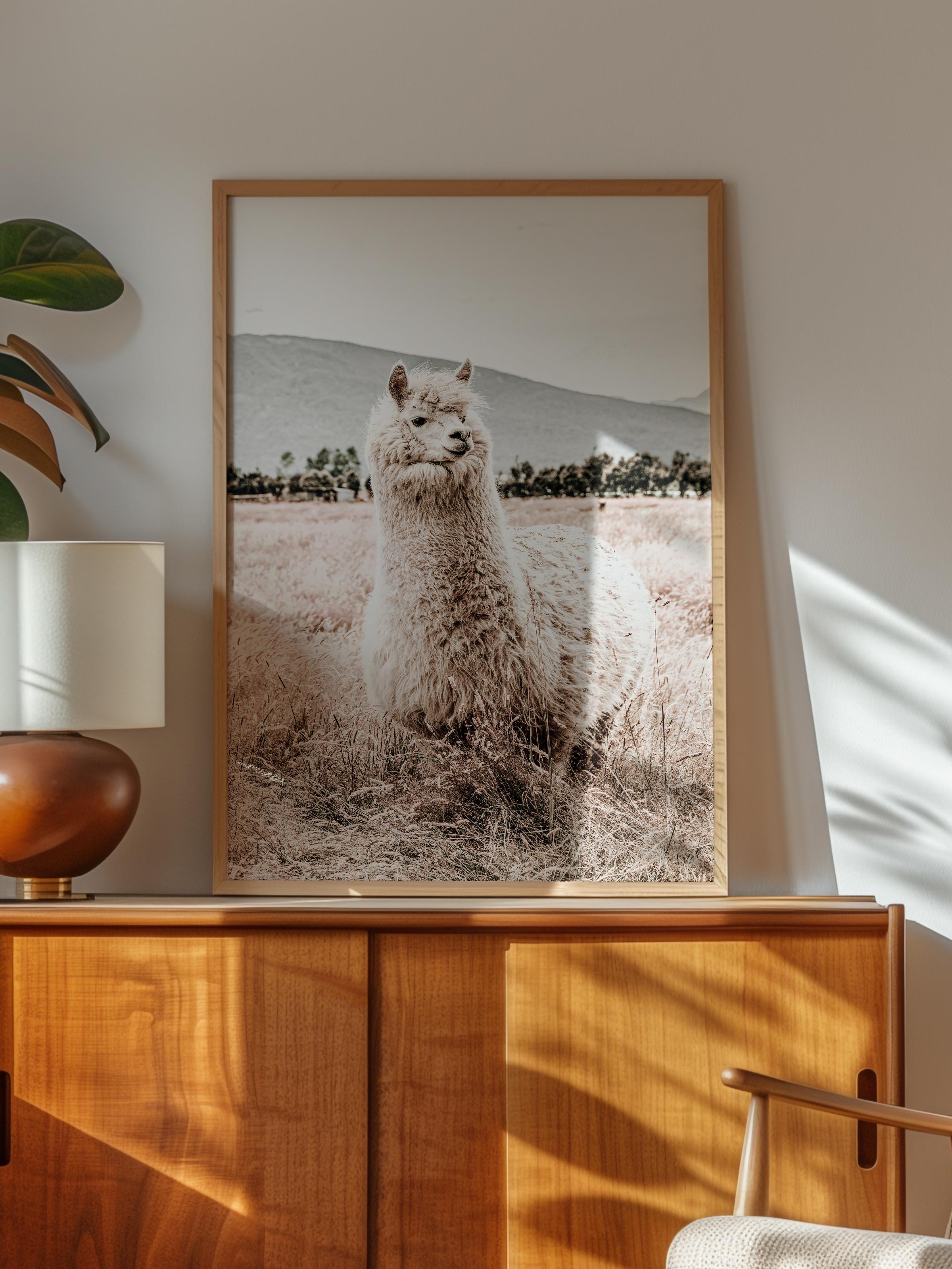 Rustic Çerçevesiz Poster, İskandinav Beyaz Poster, NO:276 Alpaka Fotoğraf, Dikey