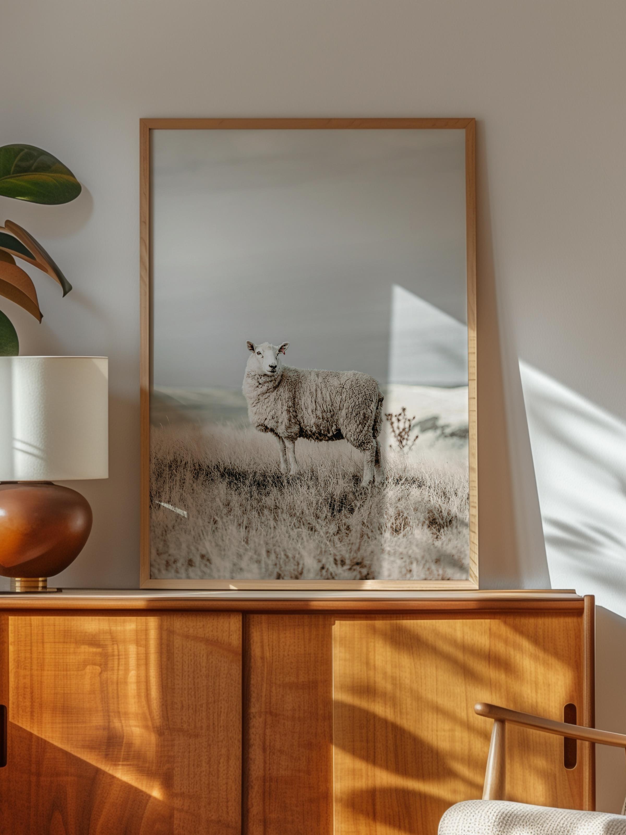 Rustic Çerçevesiz Poster, İskandinav Beyaz Poster, NO:302 Bufalo Fotoğraf, Dikey