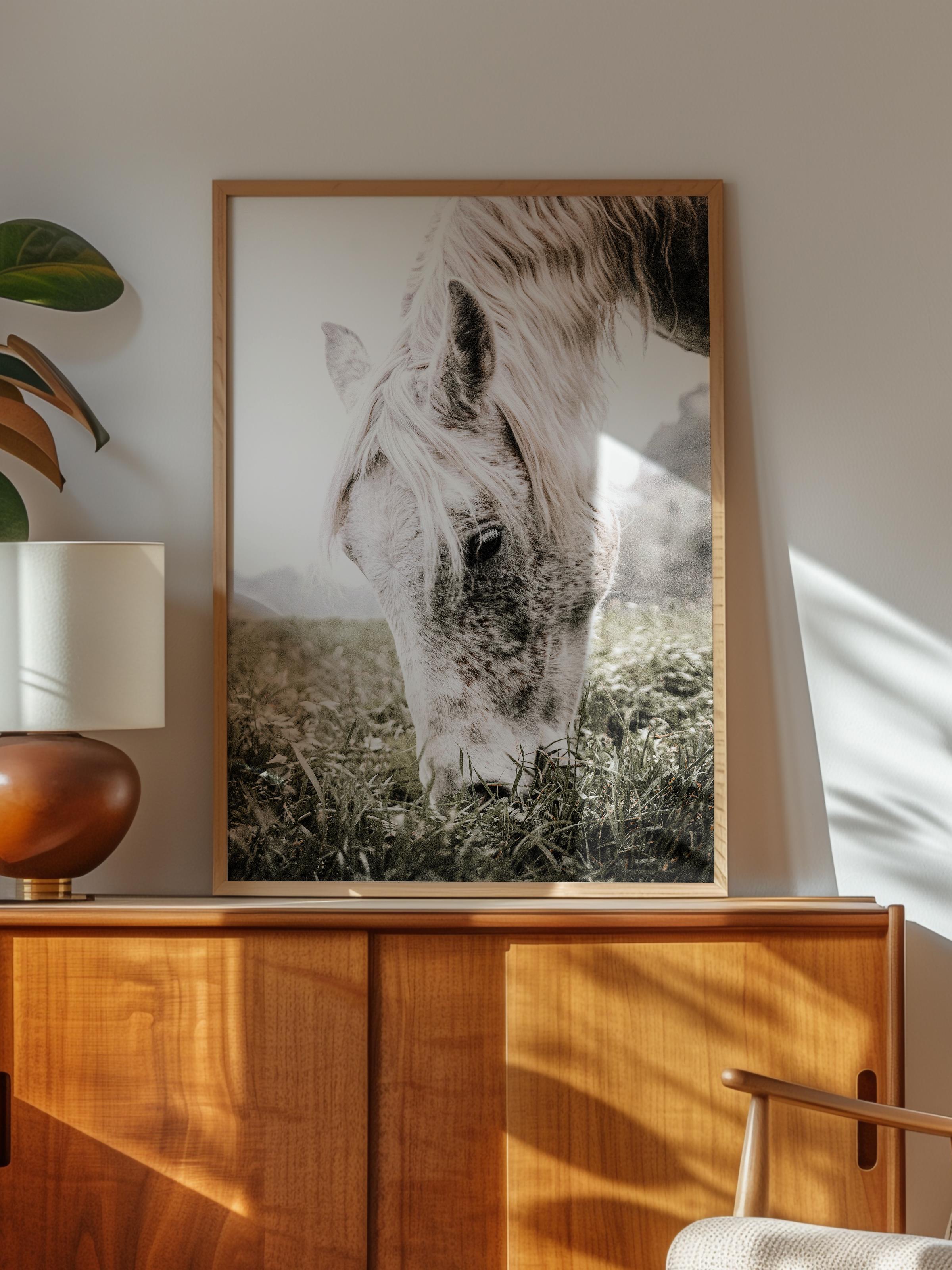 Rustic Çerçevesiz Poster, İskandinav Beyaz Poster, NO:330 Keçi Fotoğraf, Dikey