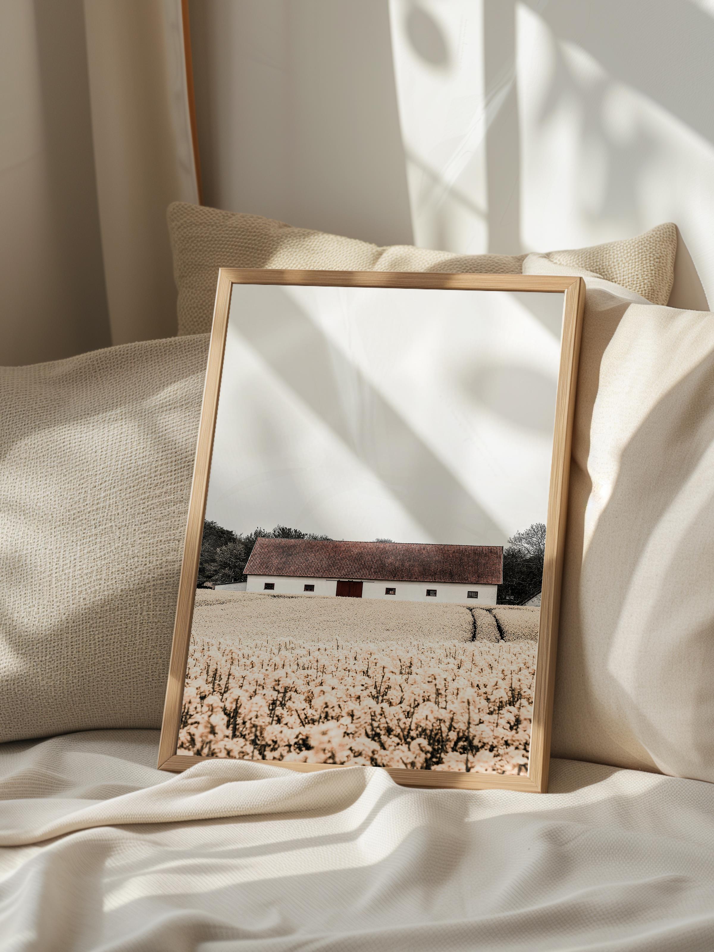 Rustic Çerçevesiz Poster, İskandinav Beyaz Poster, NO:373 Ahır Fotoğraf, Dikey