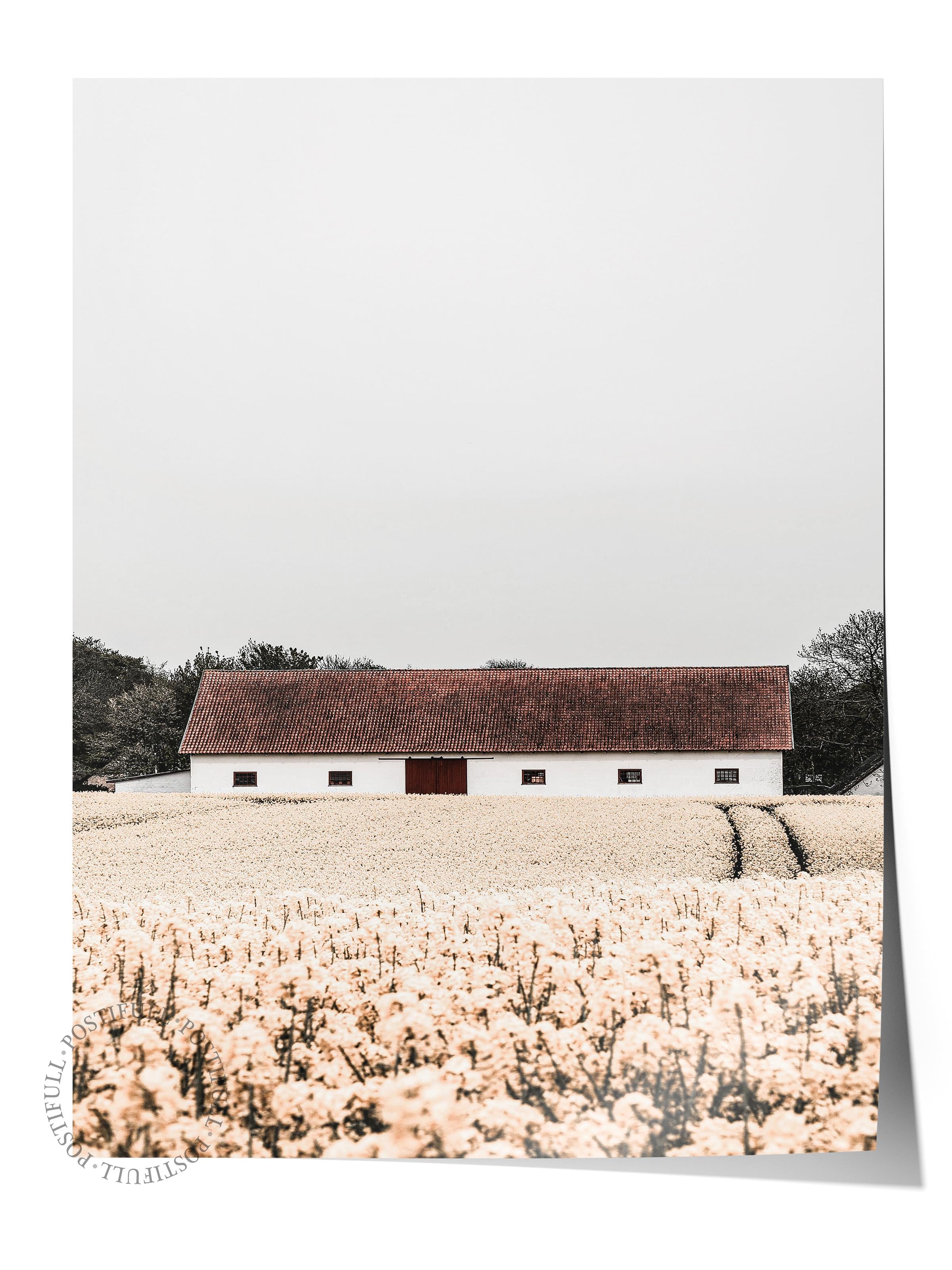 Rustic Çerçevesiz Poster, İskandinav Beyaz Poster, NO:373 Ahır Fotoğraf, Dikey