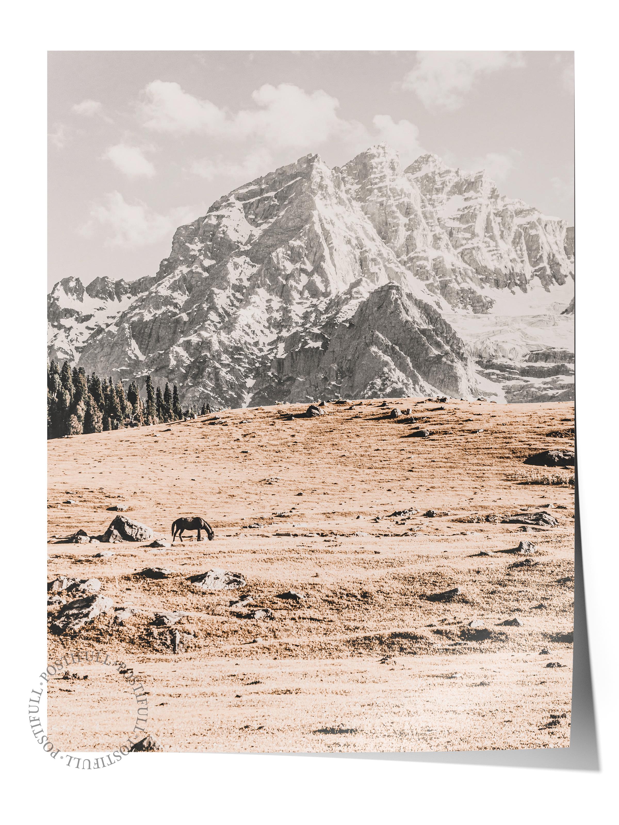 Rustic Çerçevesiz Poster, İskandinav Beyaz Poster, NO:375 Dağ Fotoğraf, Dikey