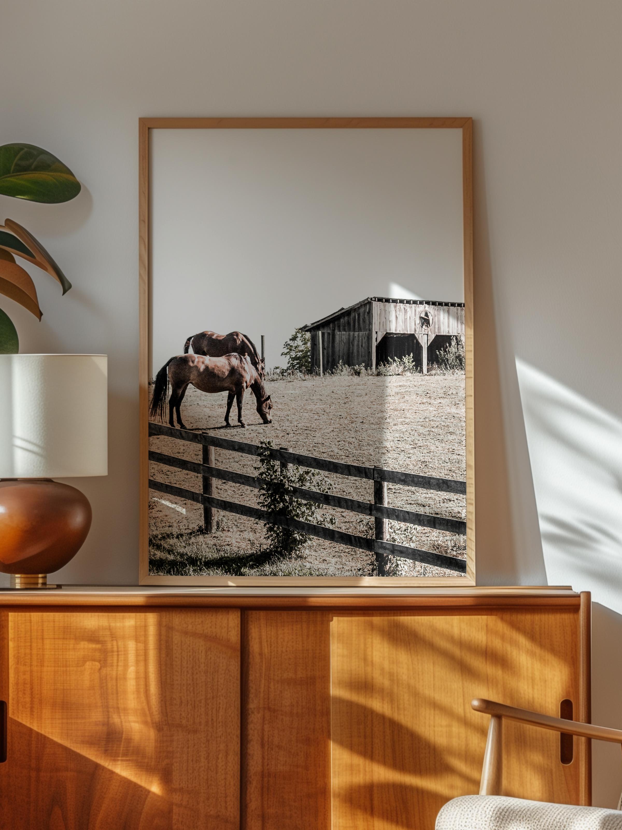 Rustic Çerçevesiz Poster, İskandinav Beyaz Poster, NO:379 Ahır Fotoğraf, Dikey