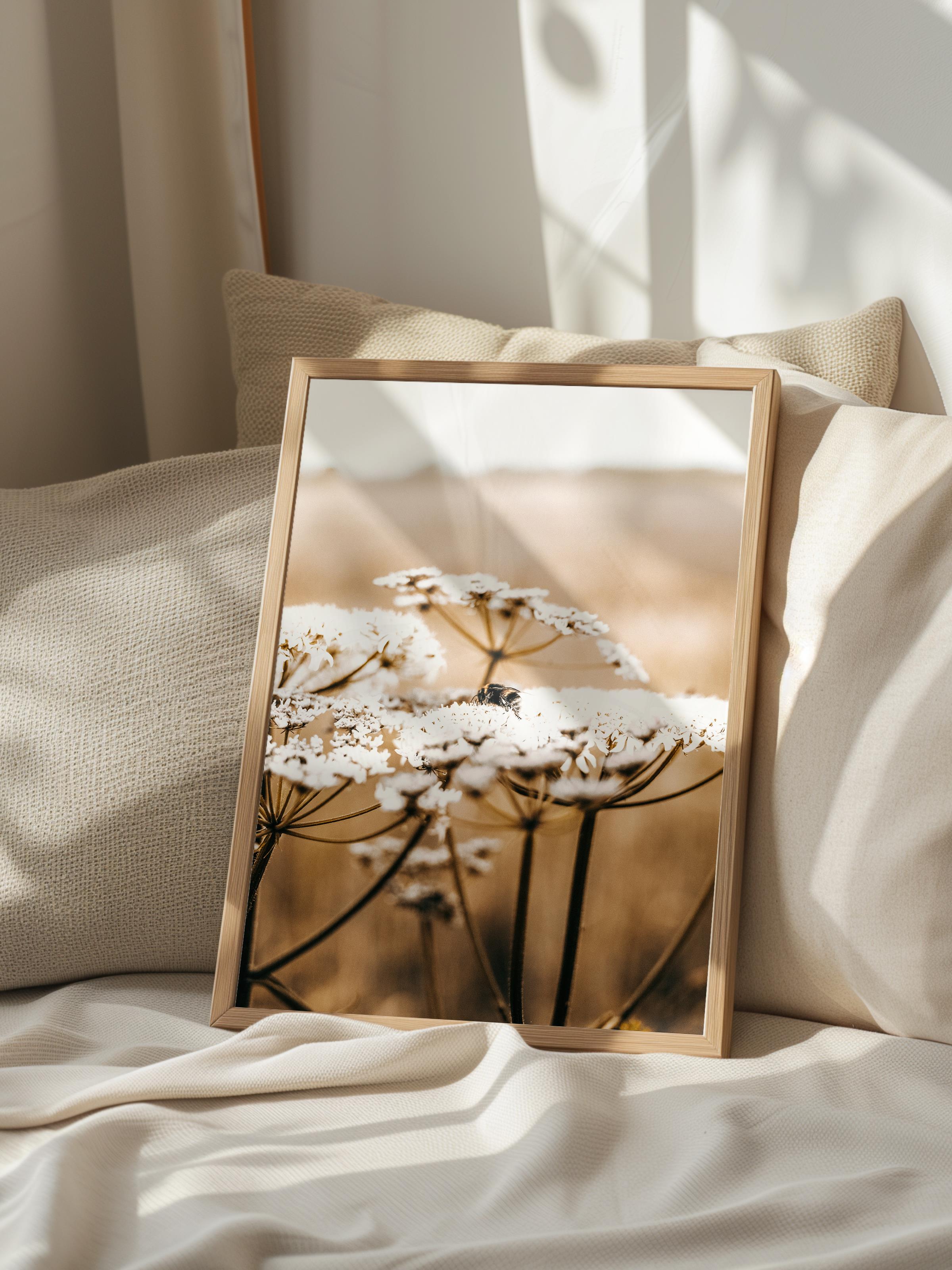 Rustic Çerçevesiz Poster, İskandinav Beyaz Poster, NO:450 Papatya Fotoğraf