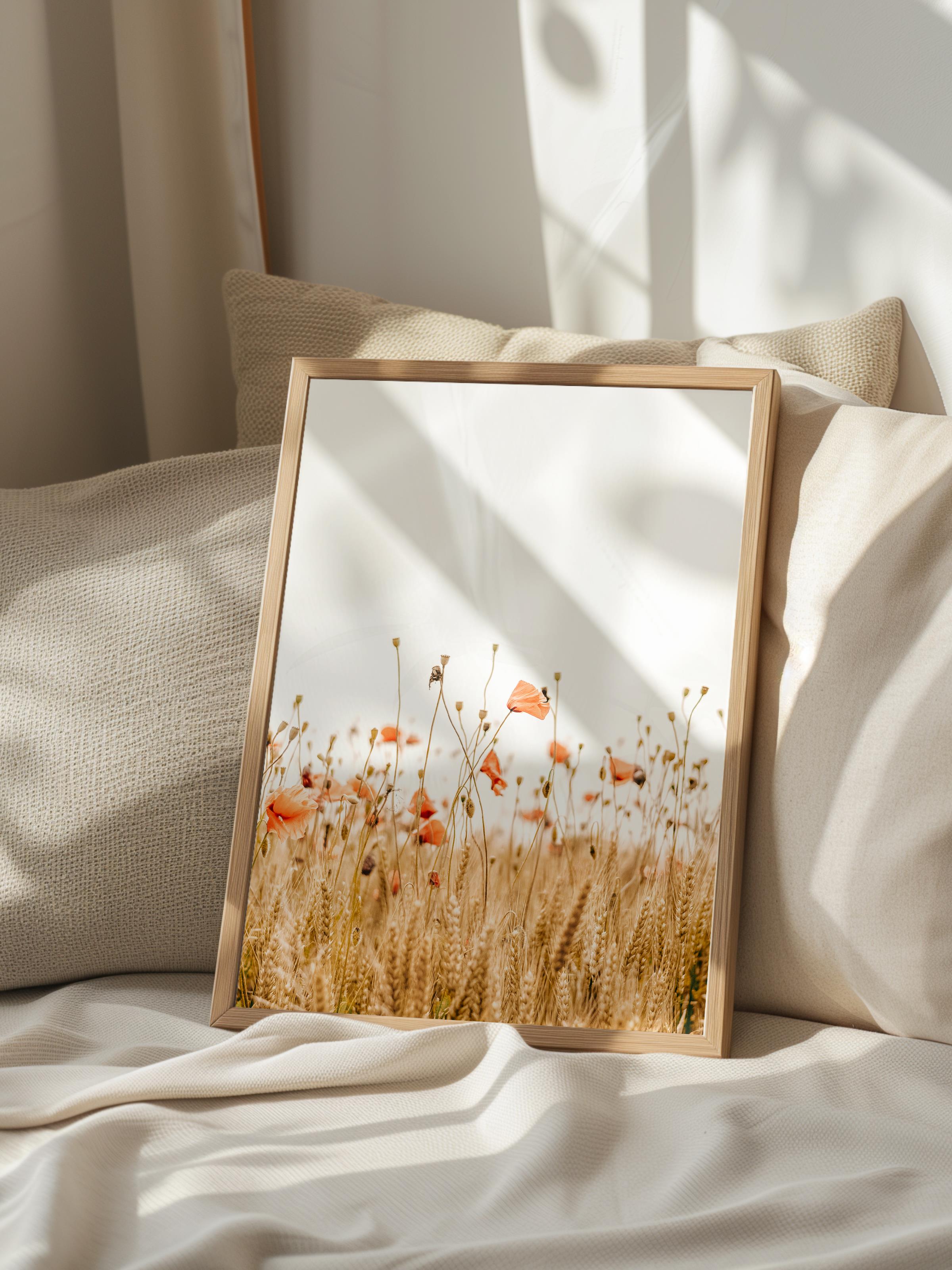 Rustic Çerçevesiz Poster, İskandinav Beyaz Poster, NO:454 Tarla Fotoğraf
