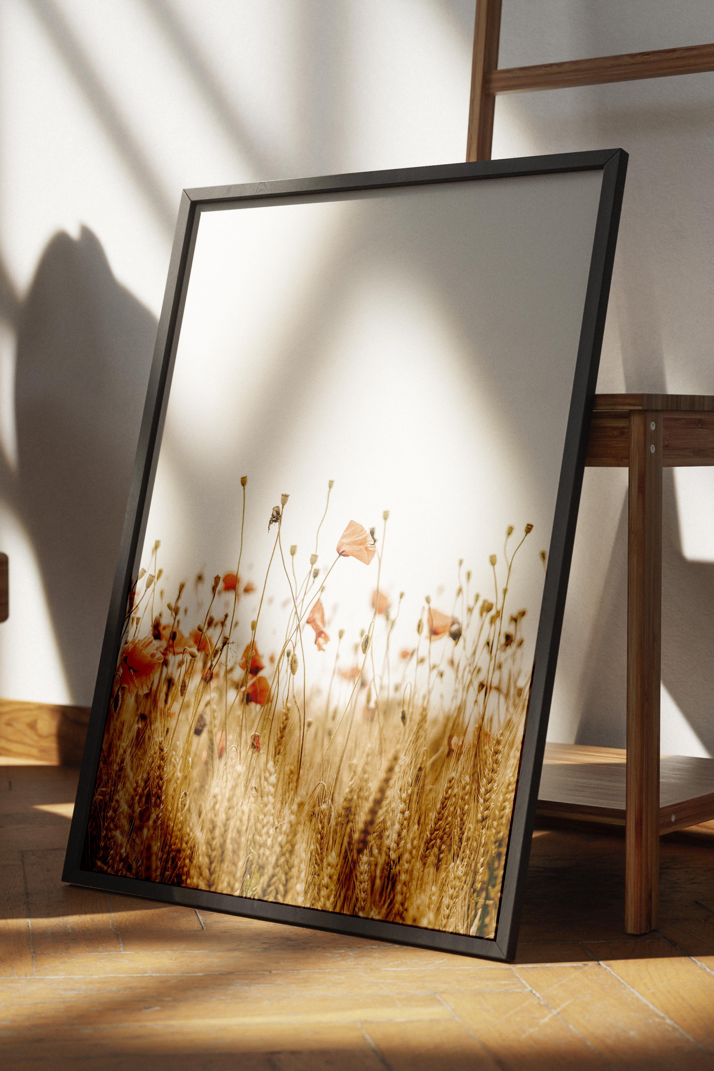 Rustic Çerçevesiz Poster, İskandinav Beyaz Poster, NO:454 Tarla Fotoğraf