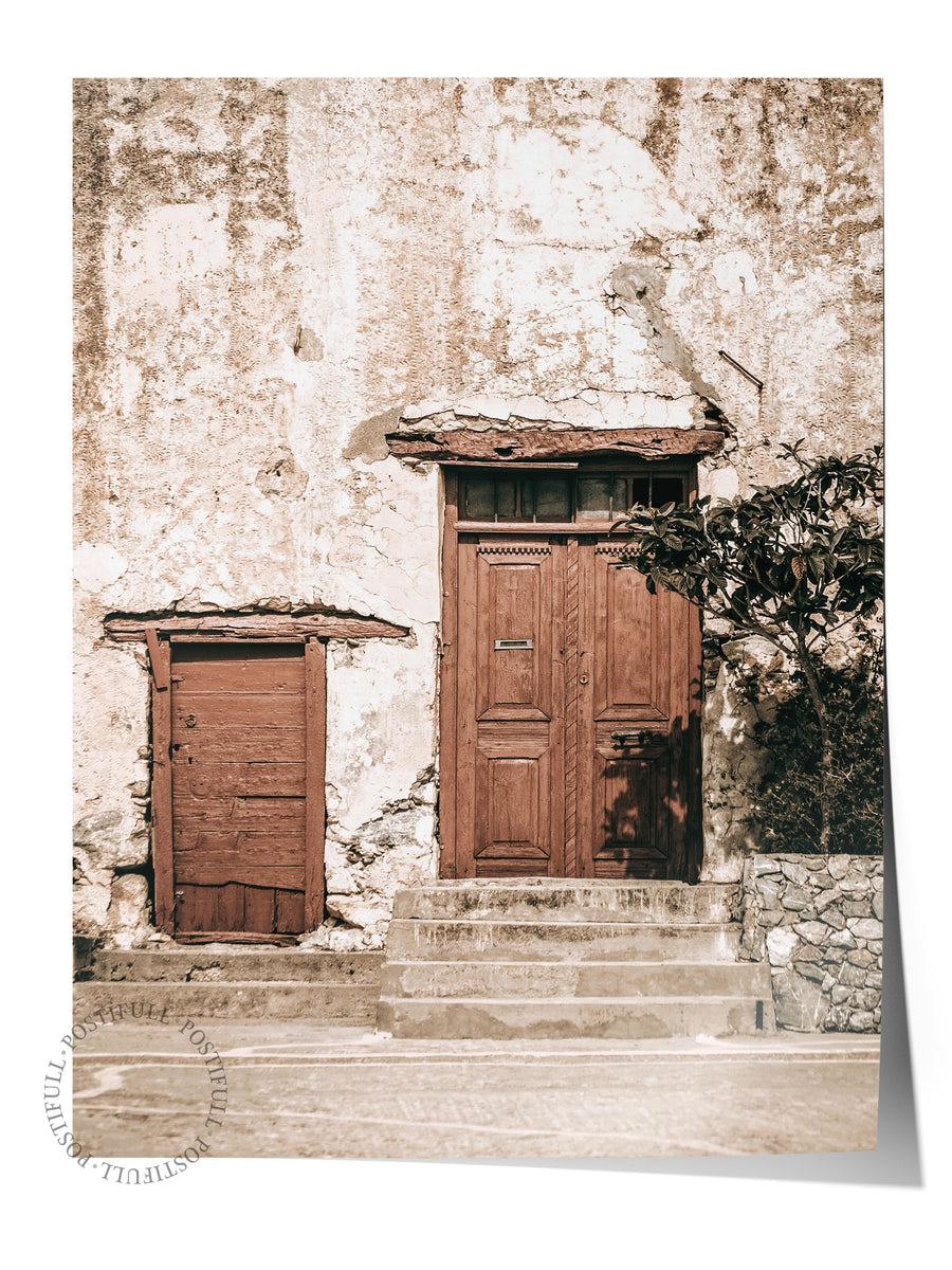 Eski Bina Kapısı Rustic Çerçevesiz Poster