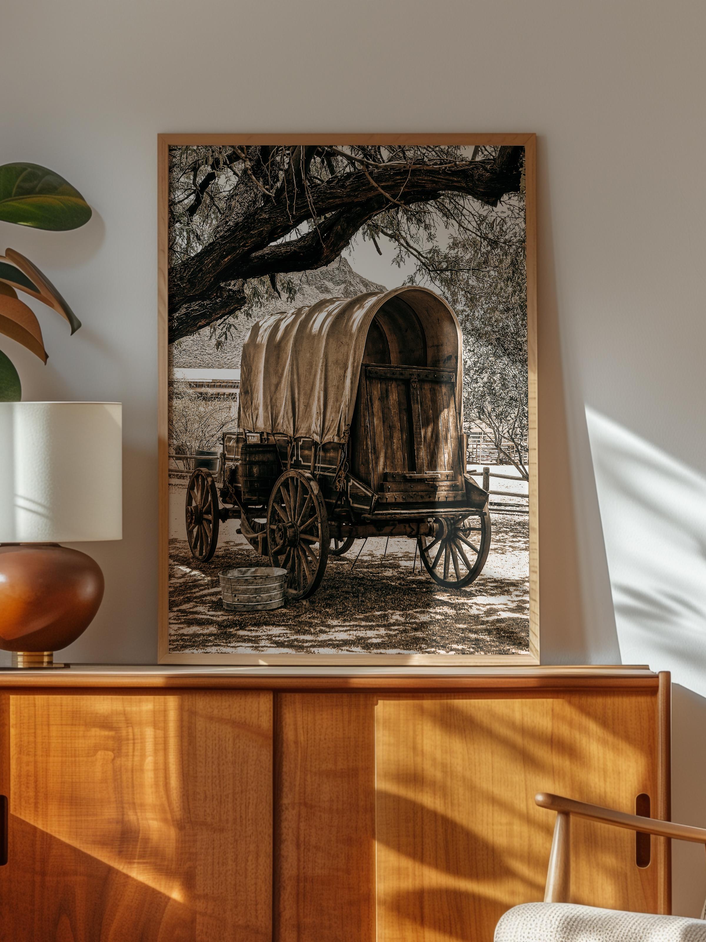 Rustic Çerçevesiz Poster, İskandinav Kahverengi Poster, NO:187 Ahşap Araç Fotoğraf, Dikey