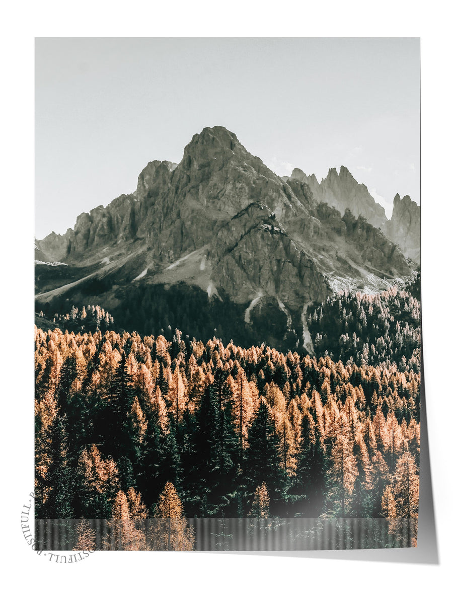 Dağ Manzarası Rustic Çerçevesiz Poster