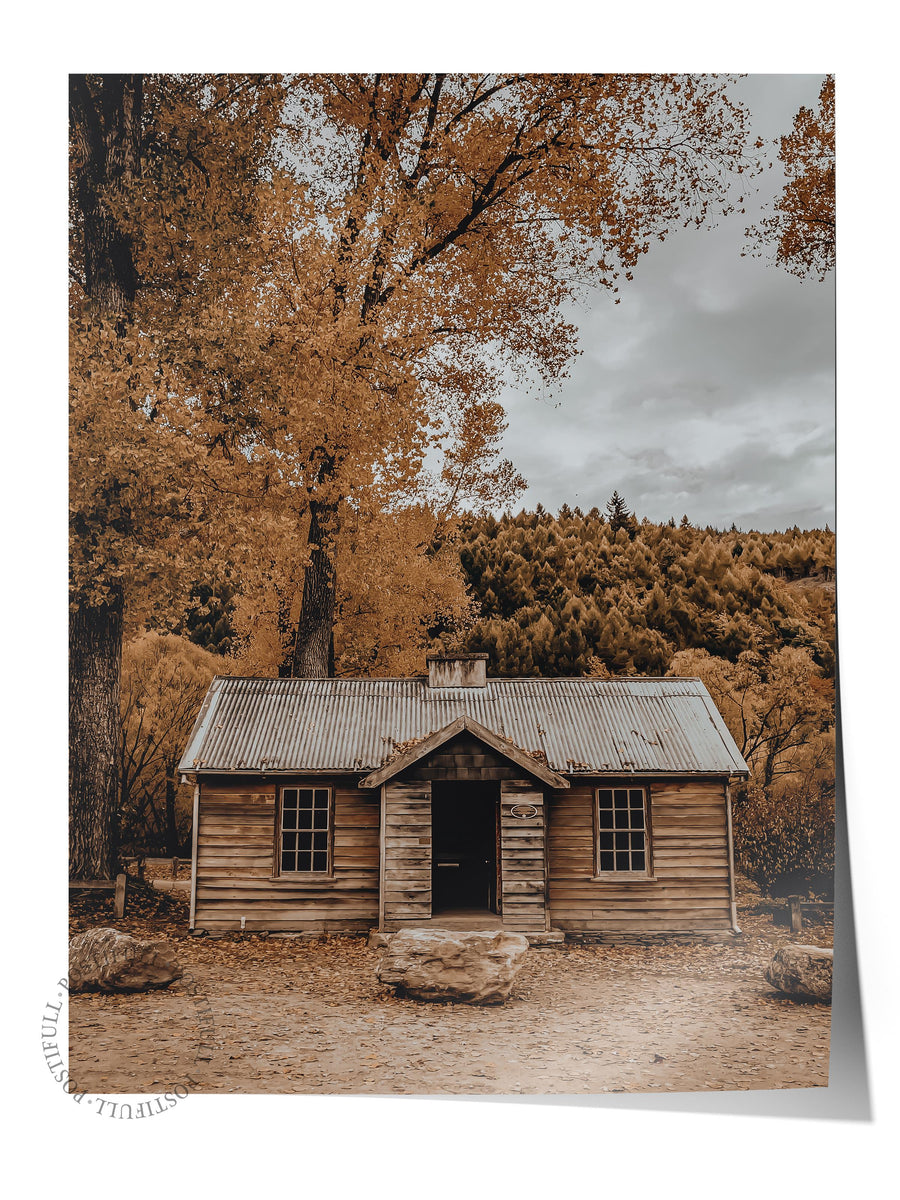 Sonbahar Kulübesi Rustic Çerçevesiz Poster