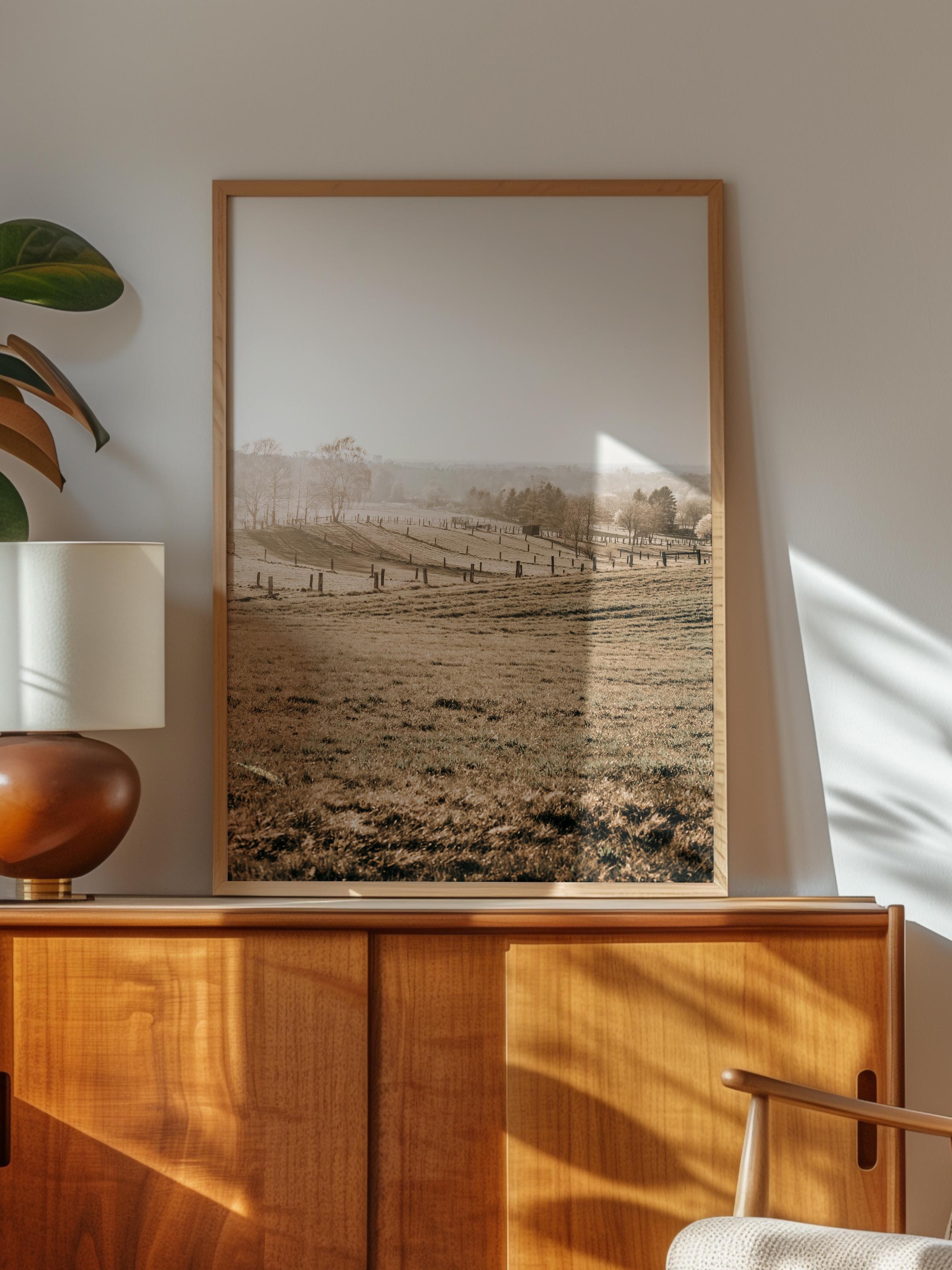 Rustic Çerçevesiz Poster, İskandinav Kahverengi Poster, NO:226 Kırsal Manzara Fotoğraf, Dikey