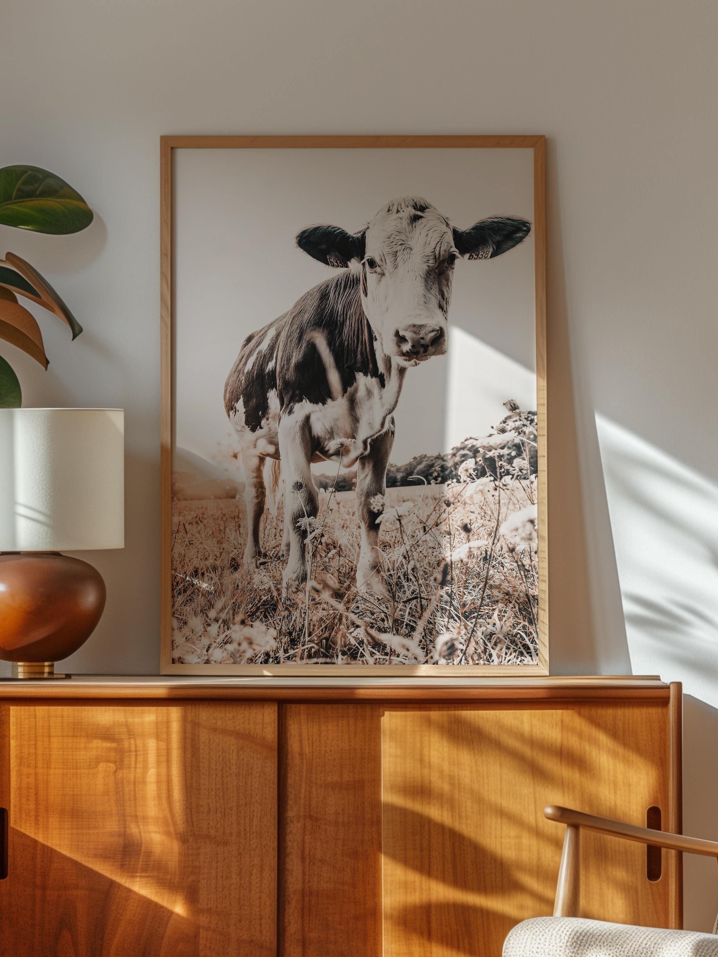 Rustic Çerçevesiz Poster, İskandinav Kahverengi Poster, NO:245 Dana Fotoğraf, Dikey
