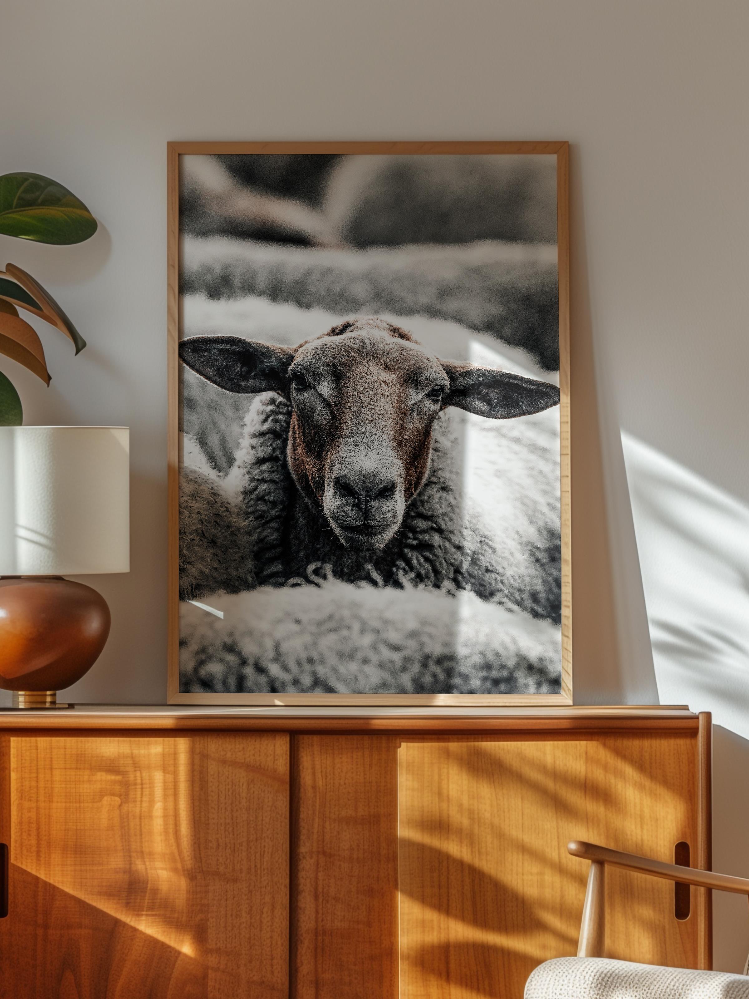 Rustic Çerçevesiz Poster, İskandinav Kahverengi Poster, NO:270 Keçi Fotoğraf, Dikey