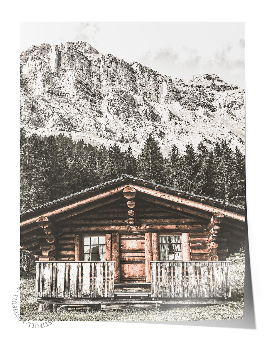 Dağ Evi Rustic Çerçevesiz Poster