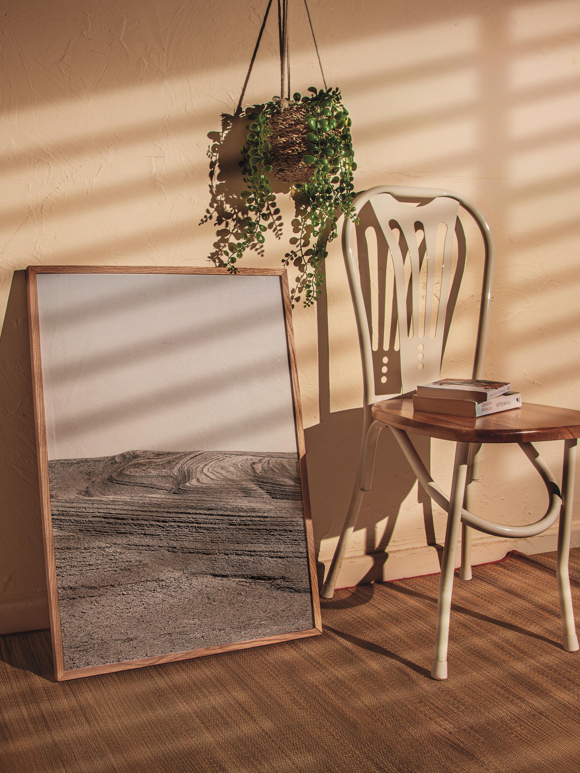 Rustic Çerçevesiz Poster, İskandinav Kahverengi Poster, NO:292 Tarlalar Fotoğraf, Dikey