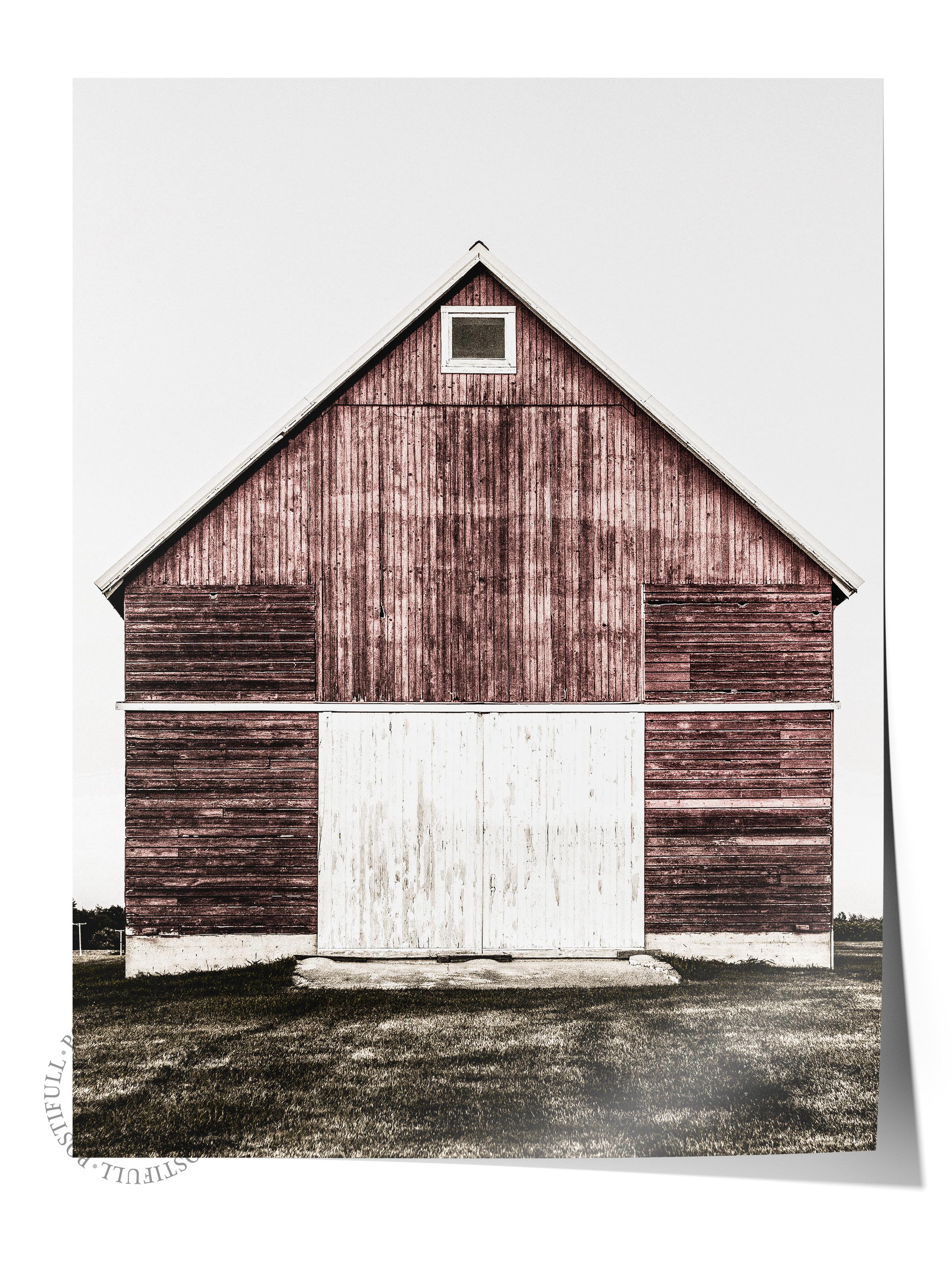 Rustic Çerçevesiz Poster, İskandinav Kahverengi Poster, NO:308 Ahır Fotoğraf, Dikey