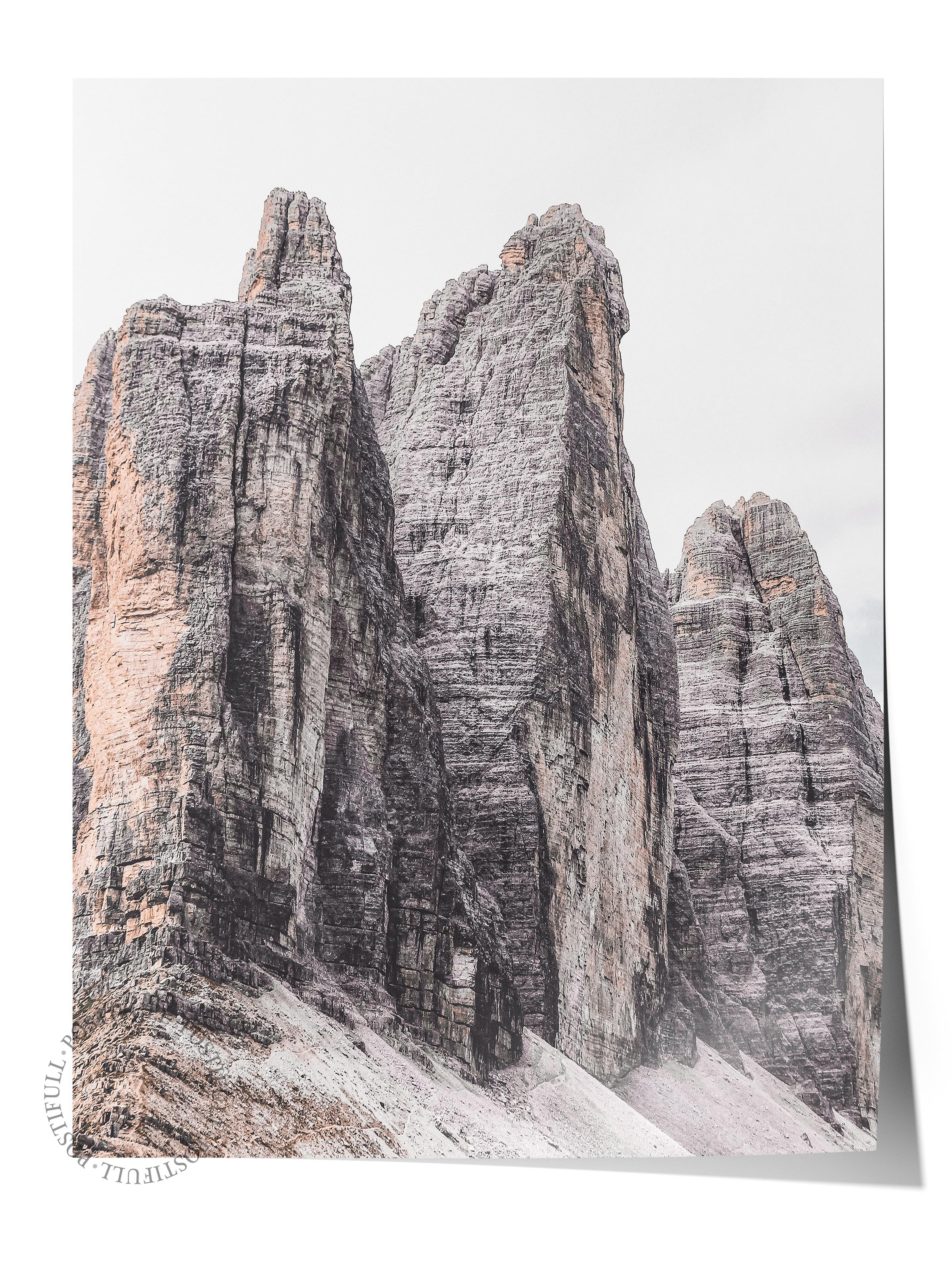 Rustic Çerçevesiz Poster, İskandinav Kahverengi Poster, NO:320 Dağlar Fotoğraf, Dikey