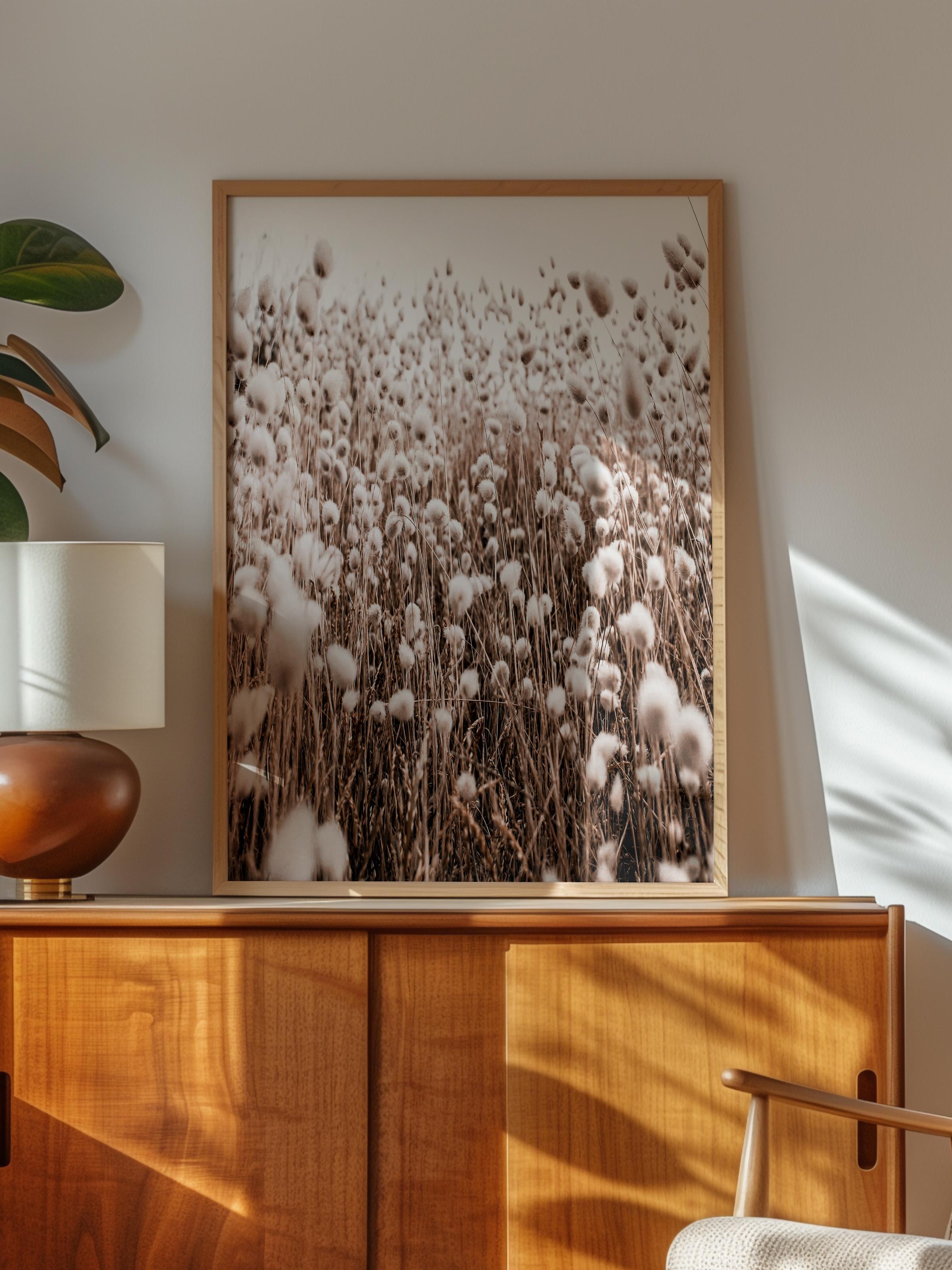 Rustic Çerçevesiz Poster, İskandinav Kahverengi Poster, NO:326 Buğday Tarlası Fotoğraf, Dikey