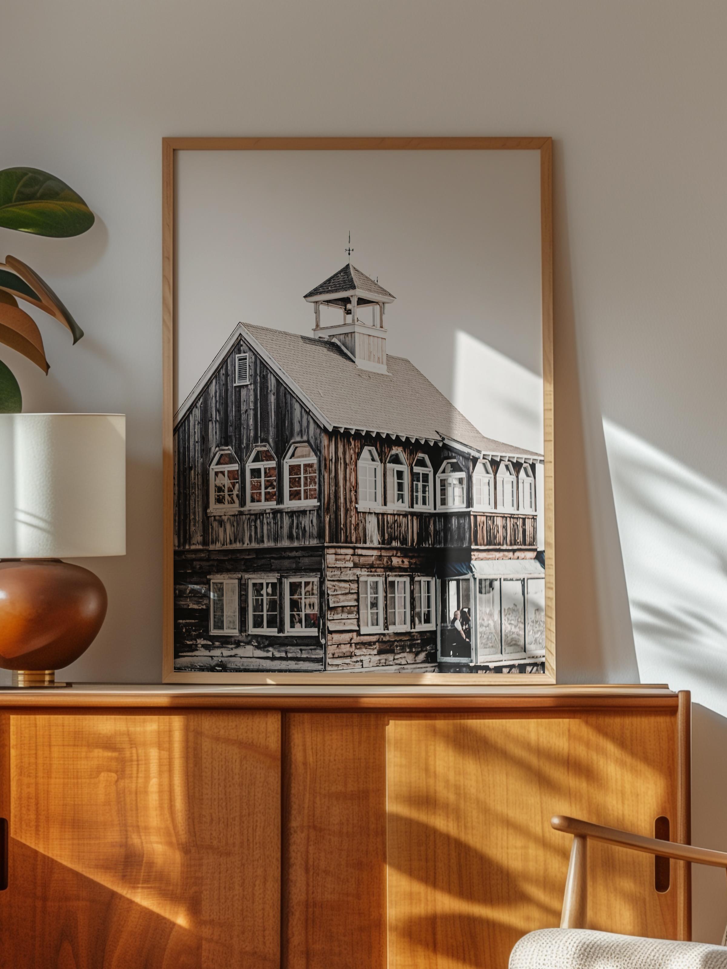 Rustic Çerçevesiz Poster, İskandinav Kahverengi Poster, NO:336 Ahır Fotoğraf, Dikey