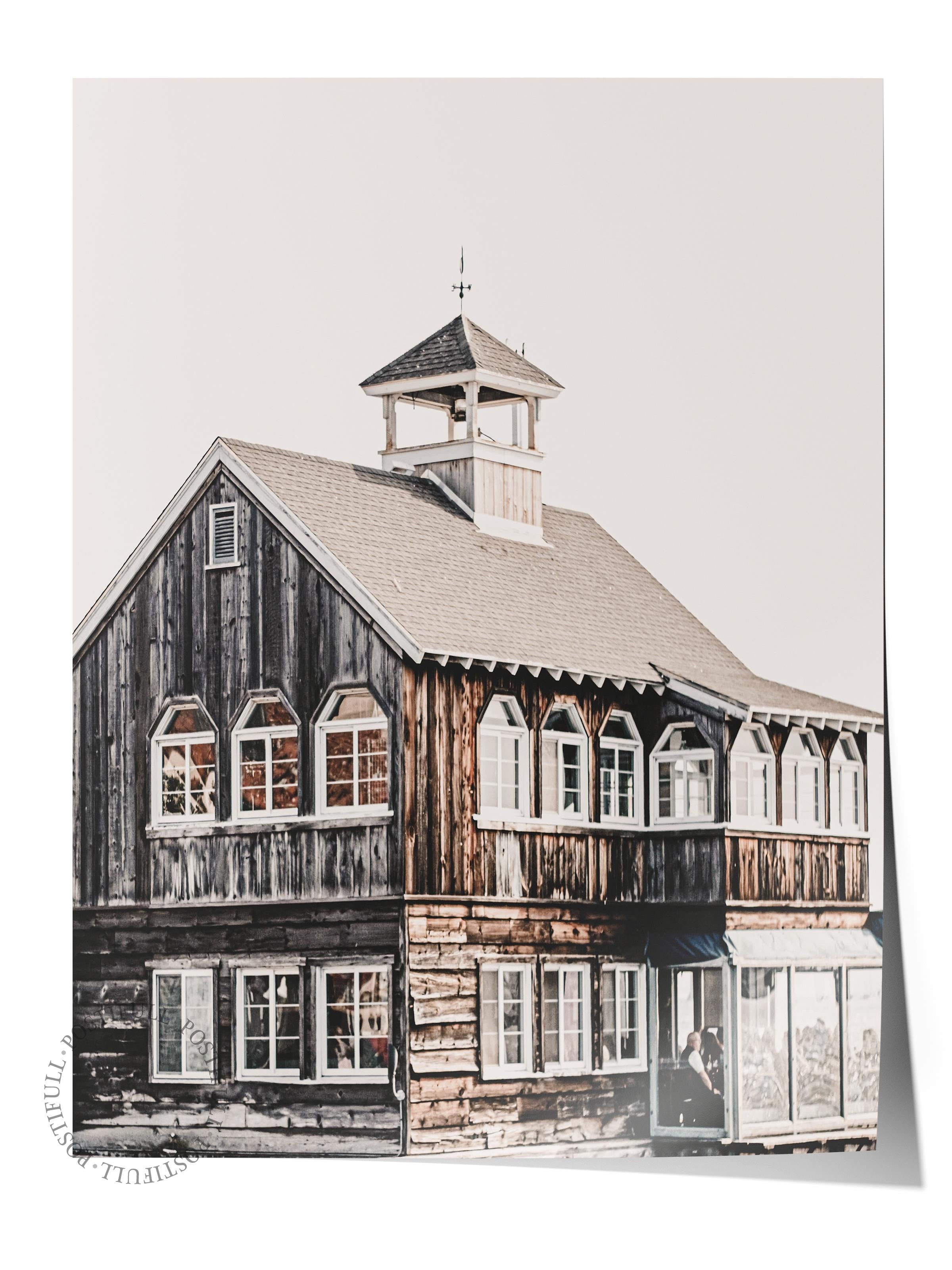 Rustic Çerçevesiz Poster, İskandinav Kahverengi Poster, NO:336 Ahır Fotoğraf, Dikey